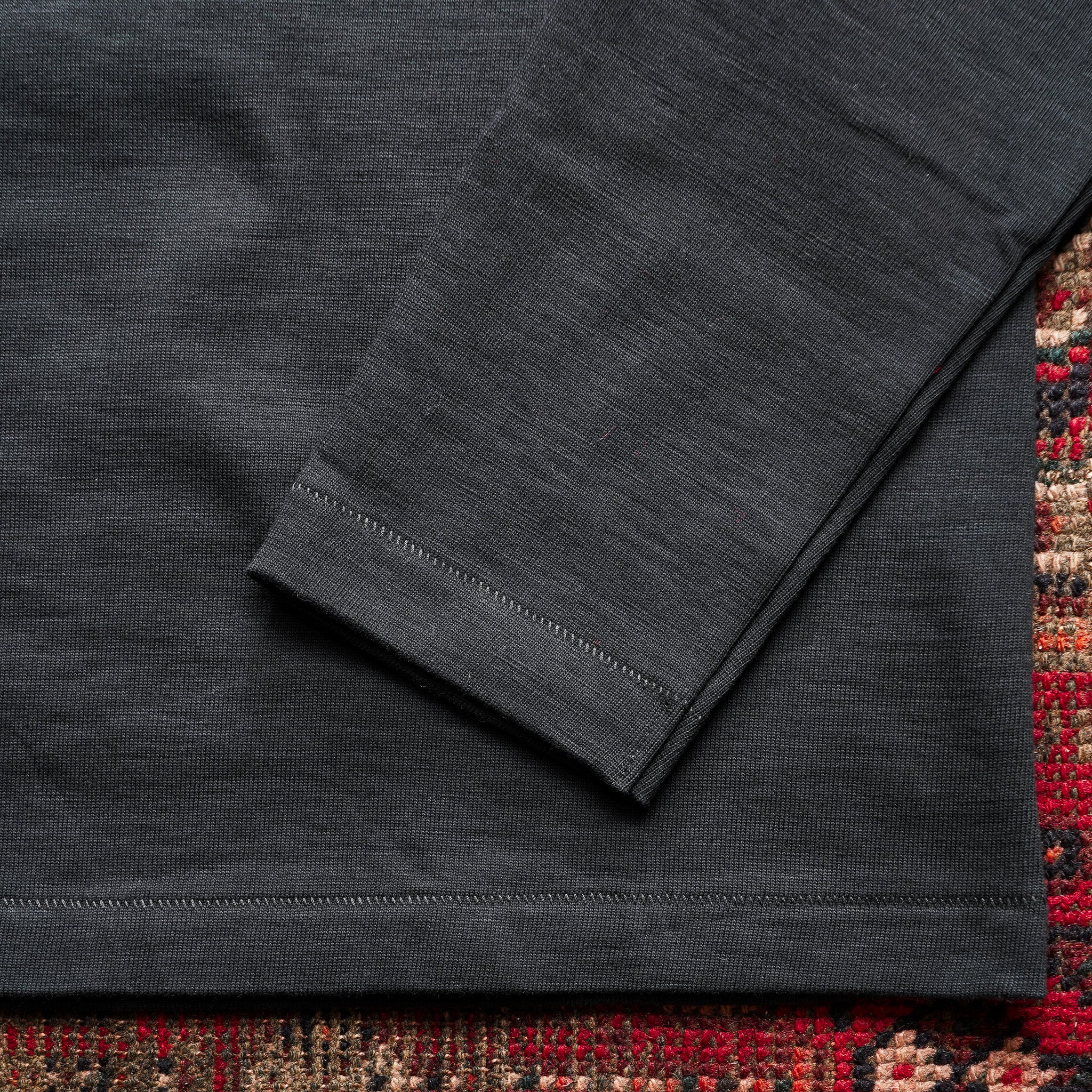 Merz b. Schwanen 2S18 Loopwheeled Relaxed Fit Heavyweight Longsleeve - Charcoal