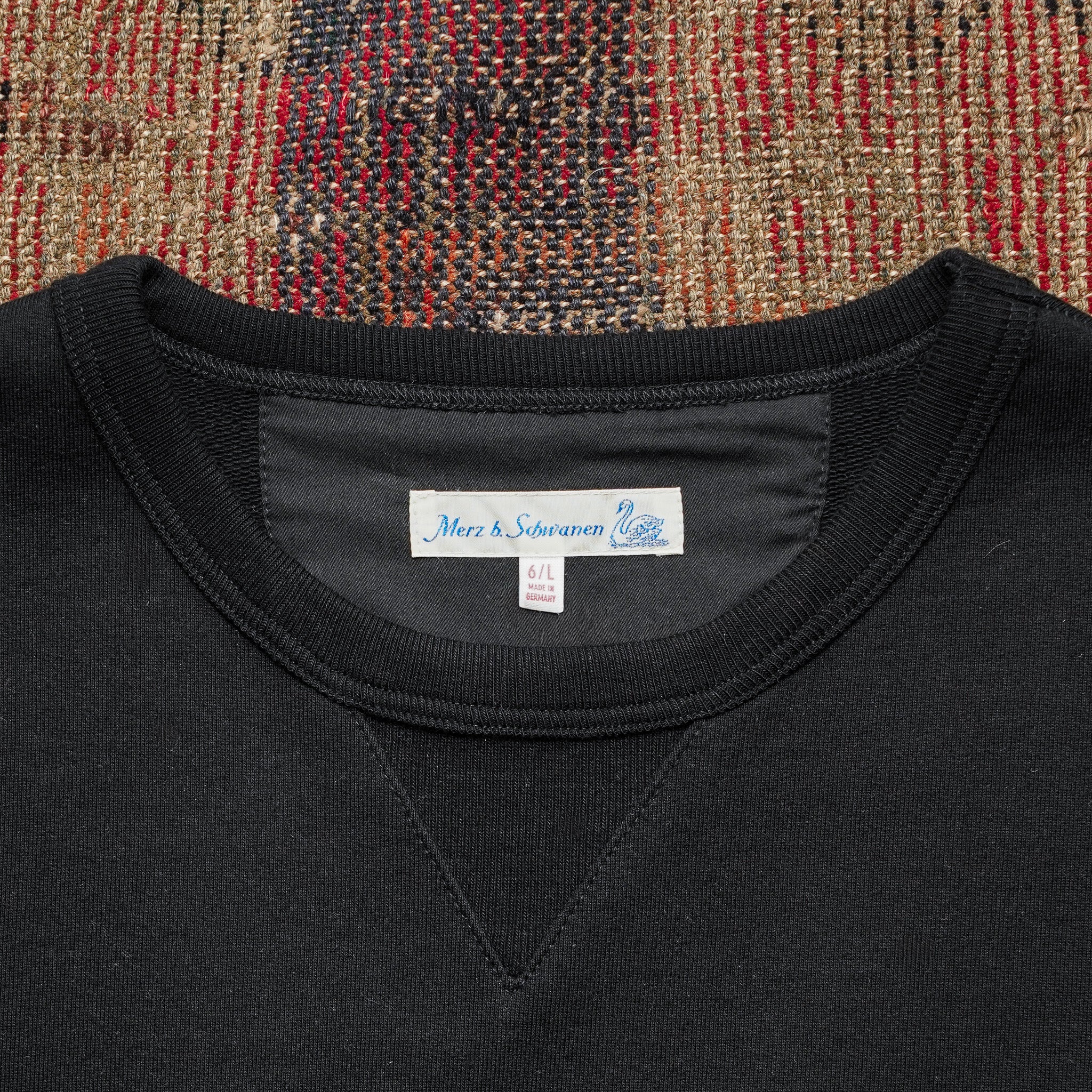 Merz b. Schwanen 3S48 Loopwheeled Classic Fit Heavyweight Sweatshirt - Deep Black