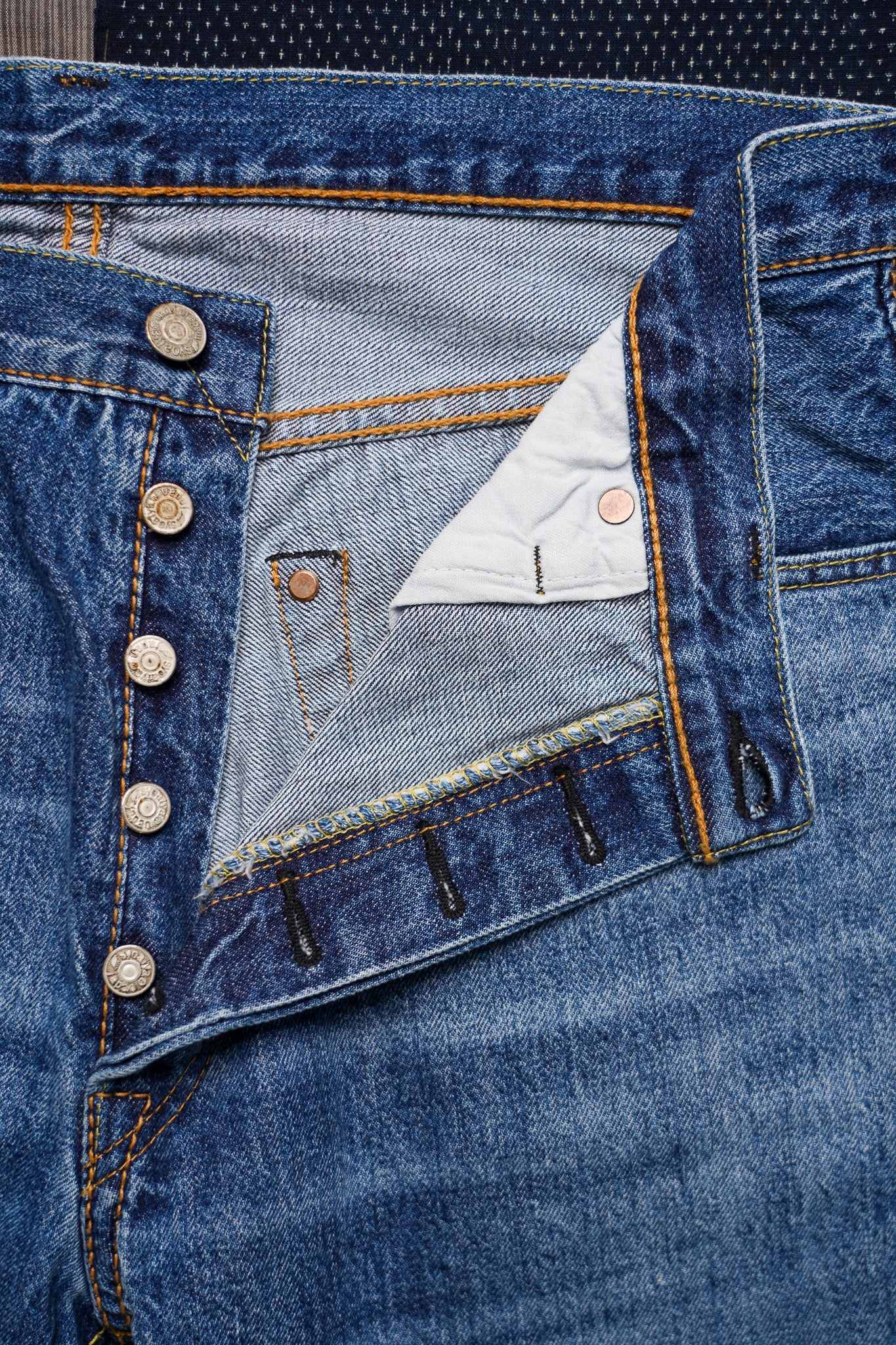 Pure Blue Japan USED-003-ID 14oz Natural Used Wash Regular Straight - Indigo