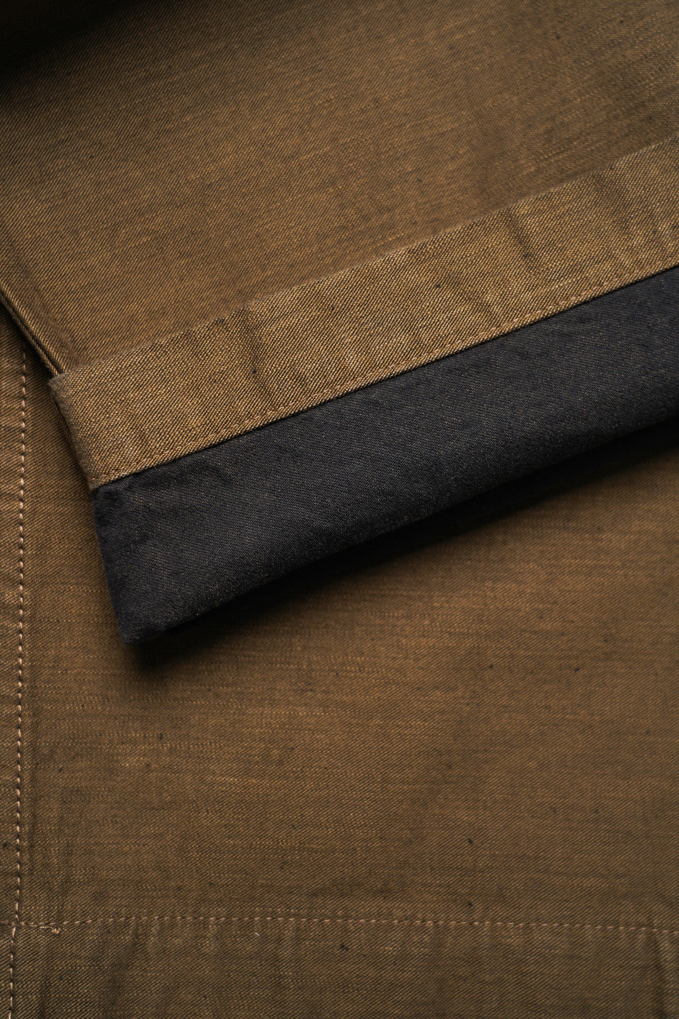 Pure Blue Japan 1185 Back Satin Sulfur Yarn Dye Trousers - Khaki