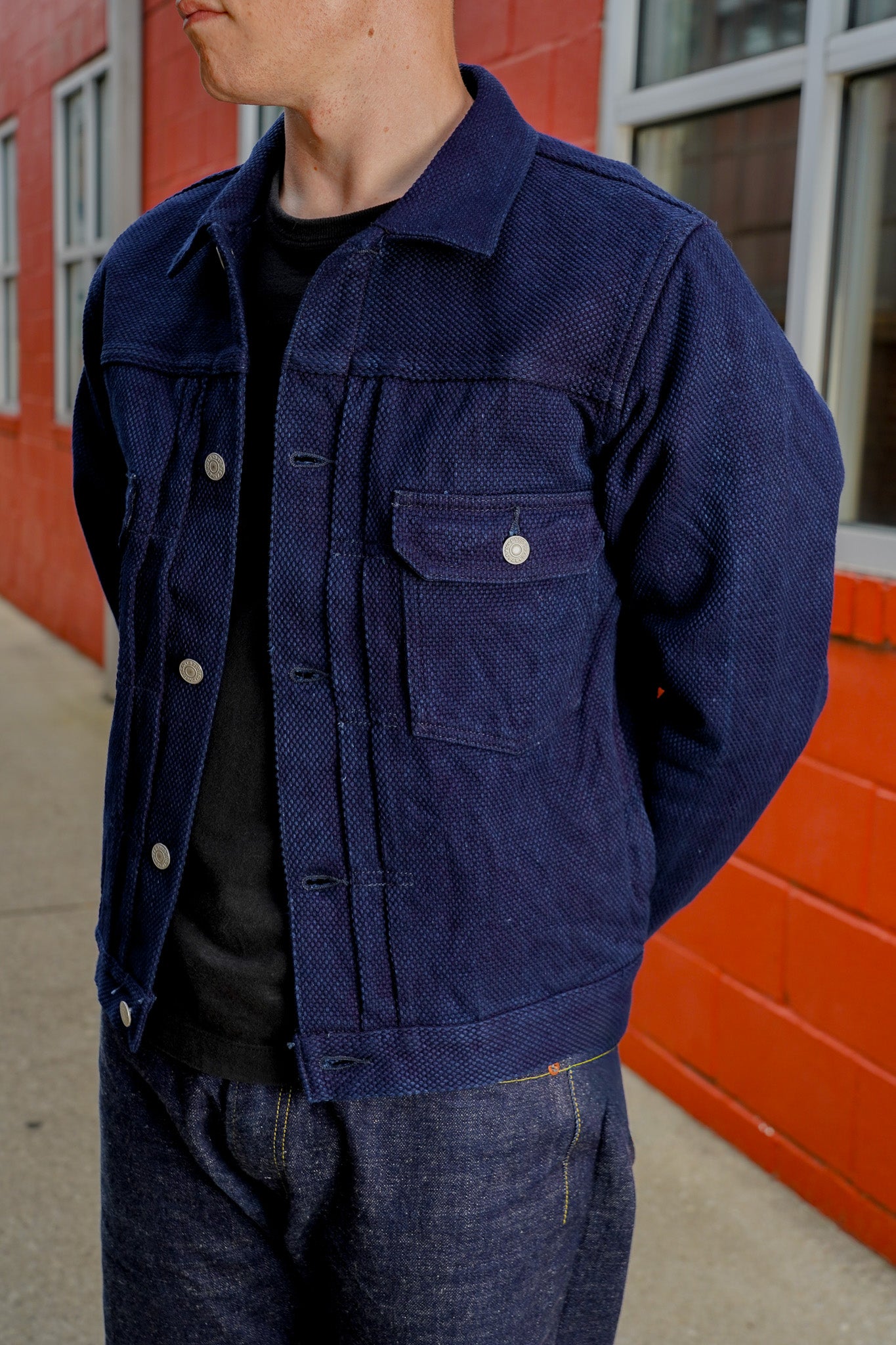 Studio D'Artisan 4619 Selvedge Sashiko Type II Jacket - Indigo