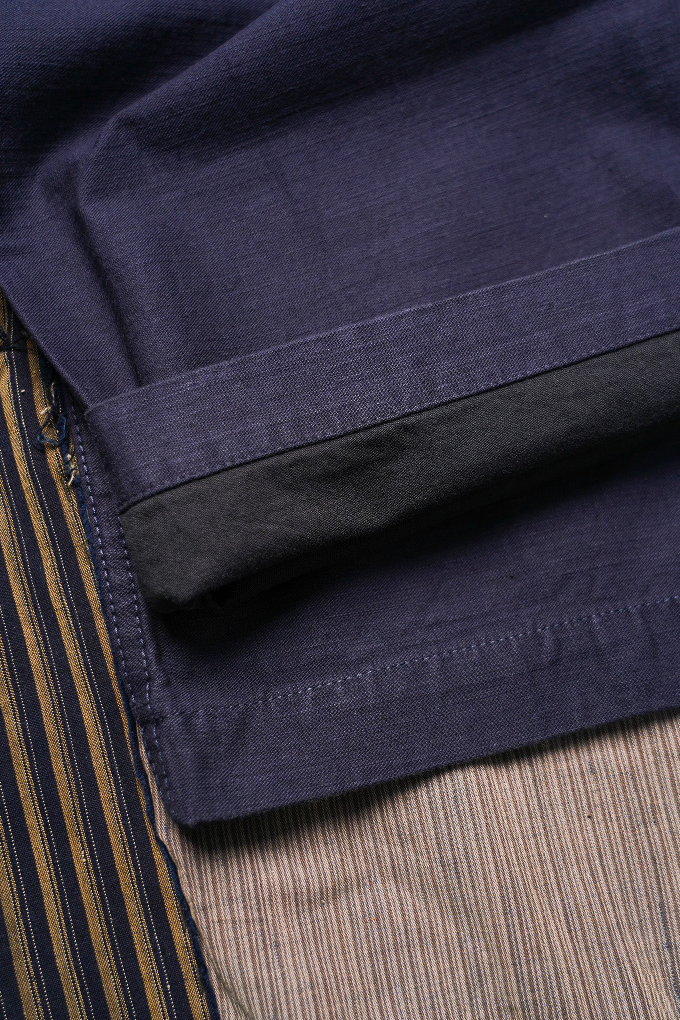 Pure Blue Japan 1185 Back Satin Sulfur Yarn Dye Trousers - Navy