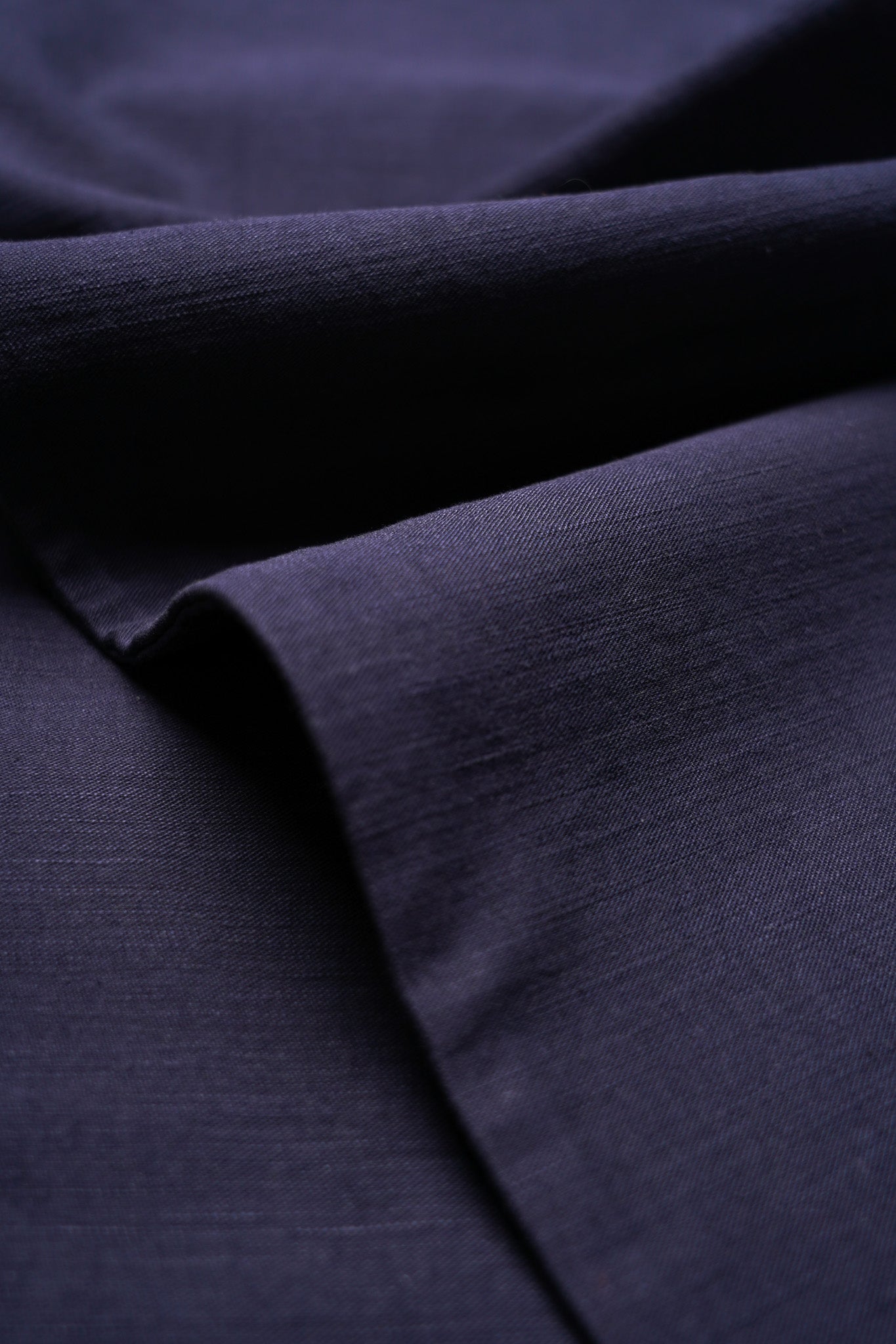 Pure Blue Japan 1185 Back Satin Sulfur Yarn Dye Trousers - Navy