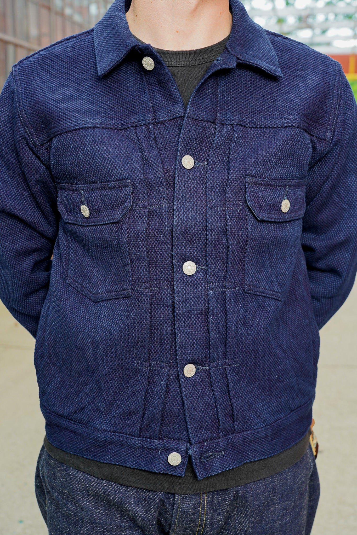 Studio D'Artisan 4619 Selvedge Sashiko Type II Jacket - Indigo