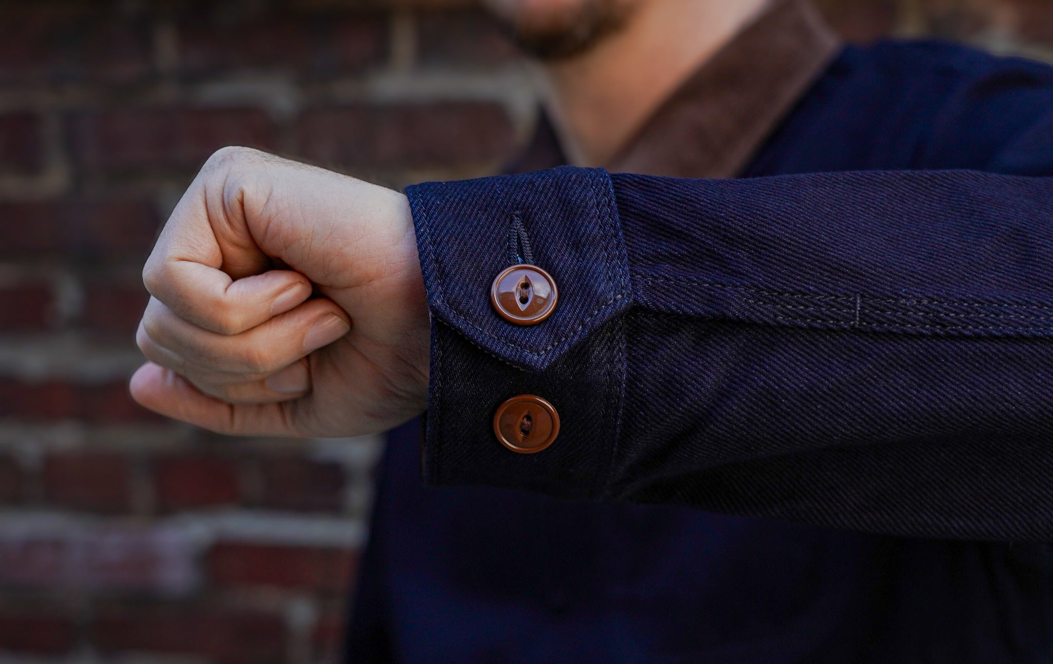 Iron Heart IHJ-143-IND 12oz Kersey Work Jacket - Indigo/Black