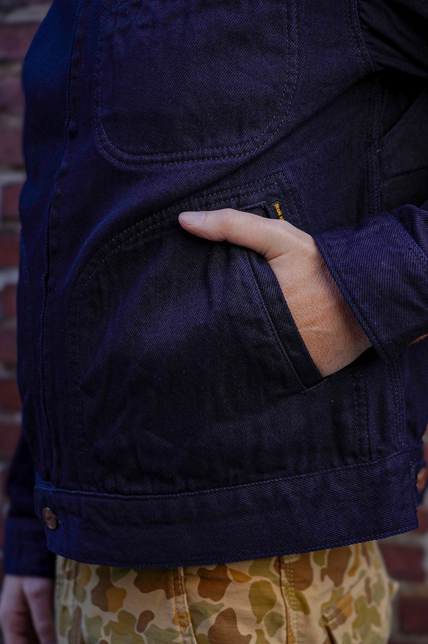 Iron Heart IHJ-143-IND 12oz Kersey Work Jacket - Indigo/Black