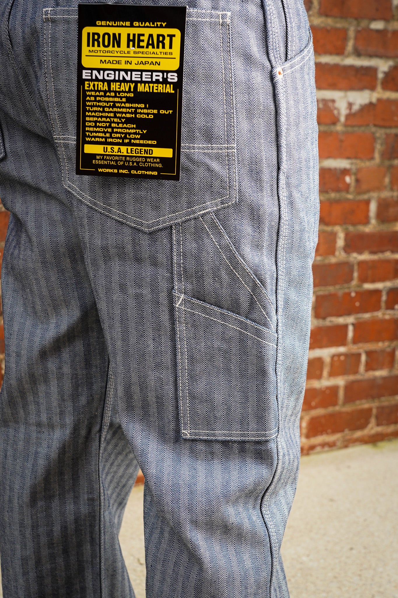 Iron Heart IH-830-IND 10.5oz Herringbone Painter’s Pants - Indigo