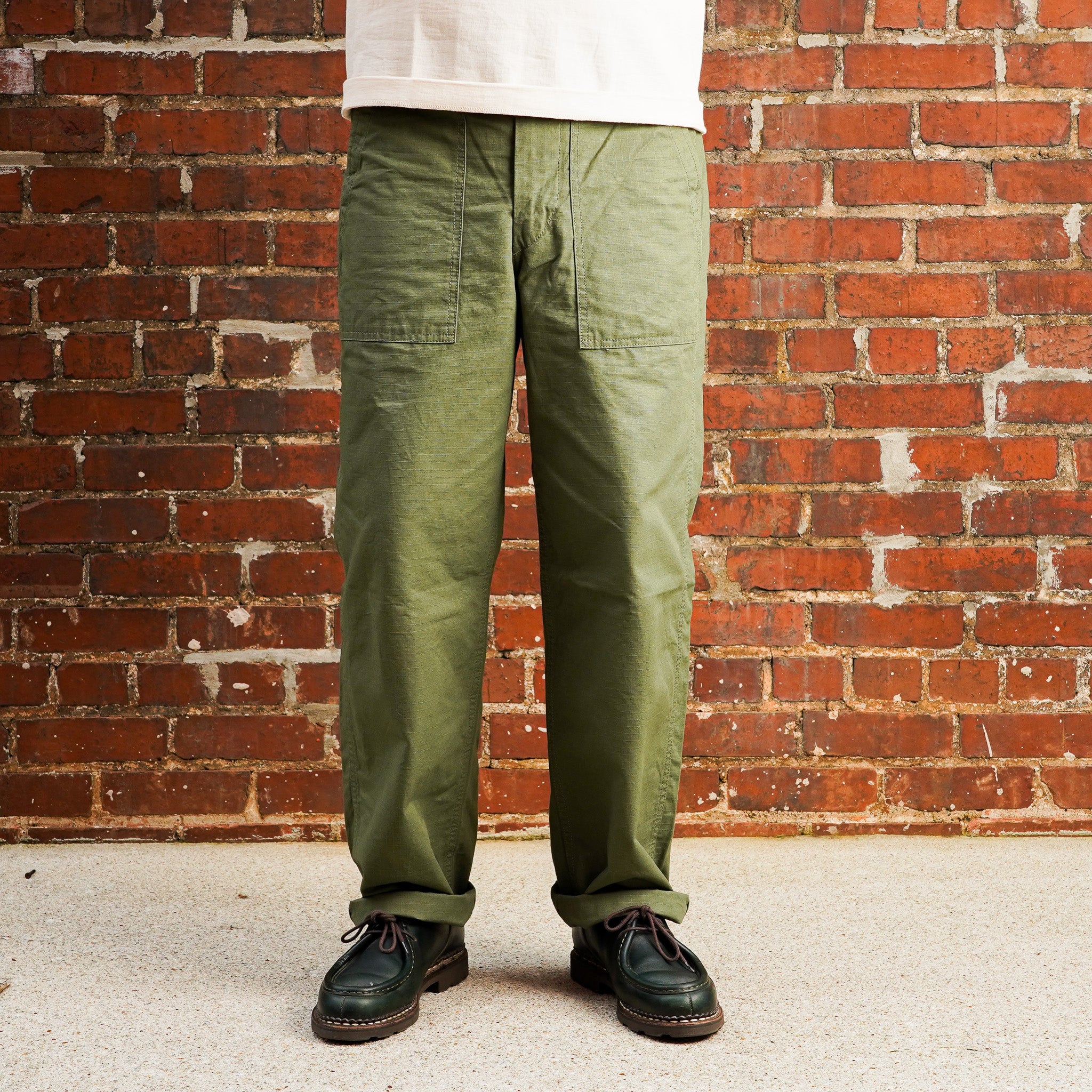 Iron Heart IH-747-GRN 8oz Ripstop Baker Pants - Army Green