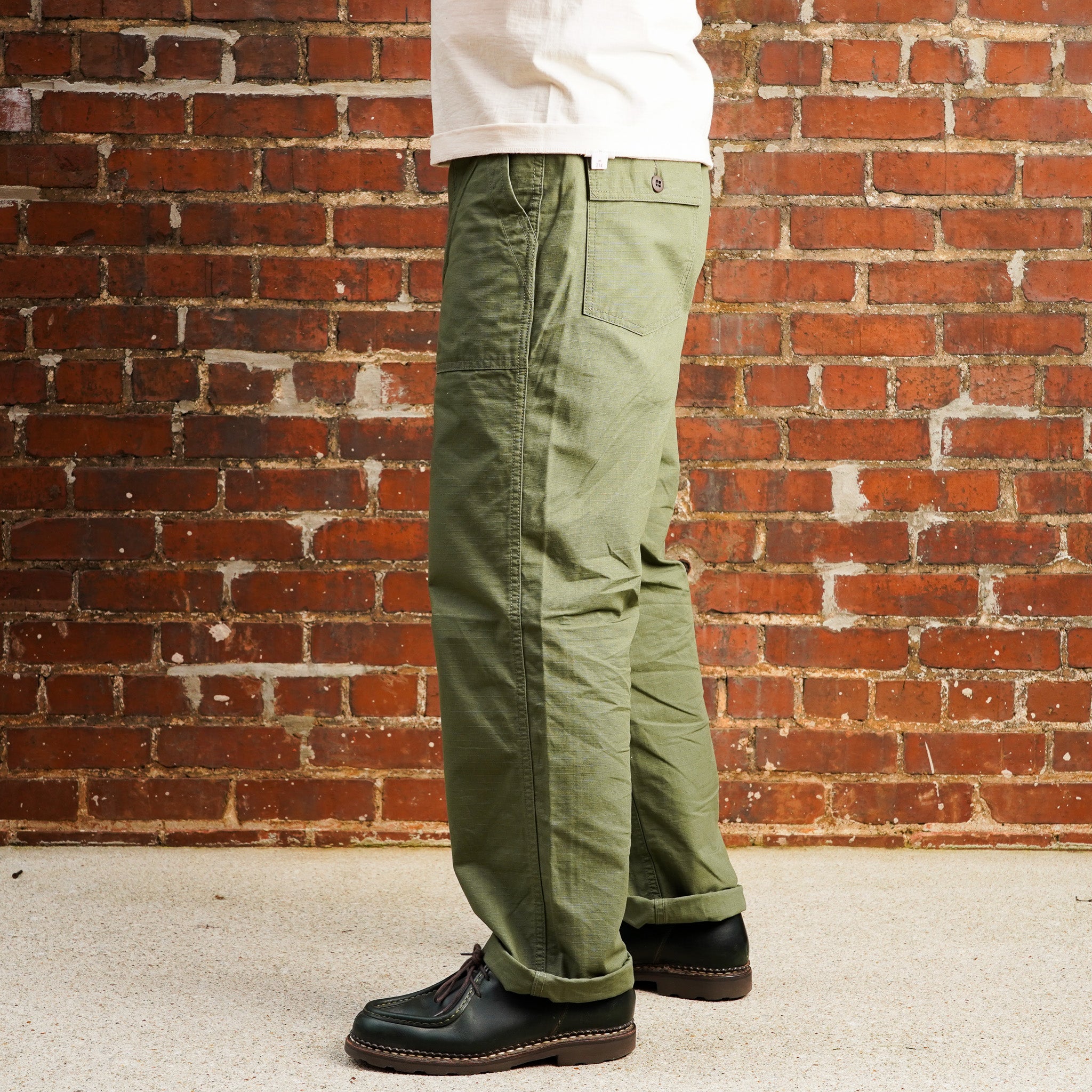 Iron Heart IH-747-GRN 8oz Ripstop Baker Pants - Army Green