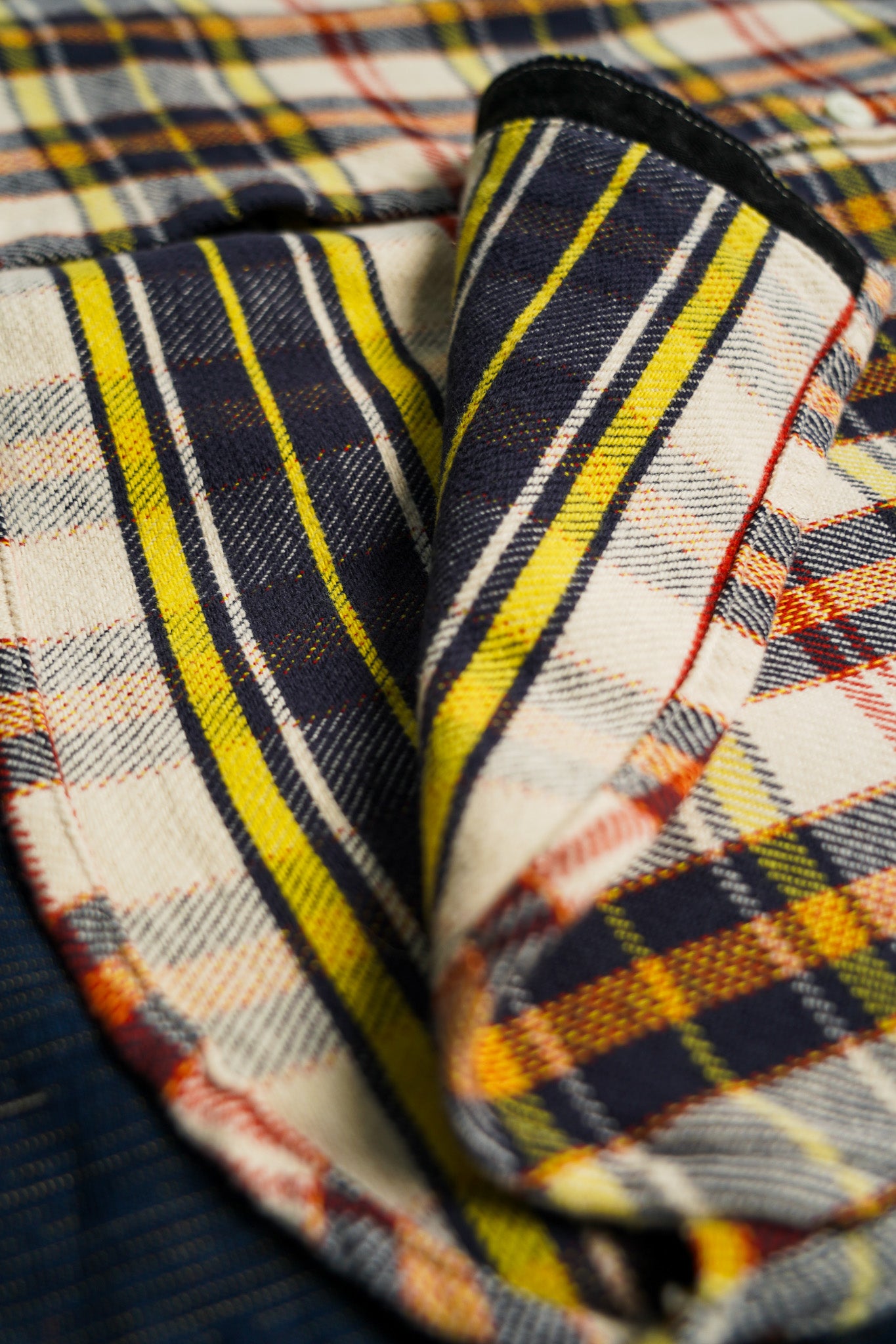 The Flat Head FN-SNR-014L Check Flannel Work Shirt - Ivory