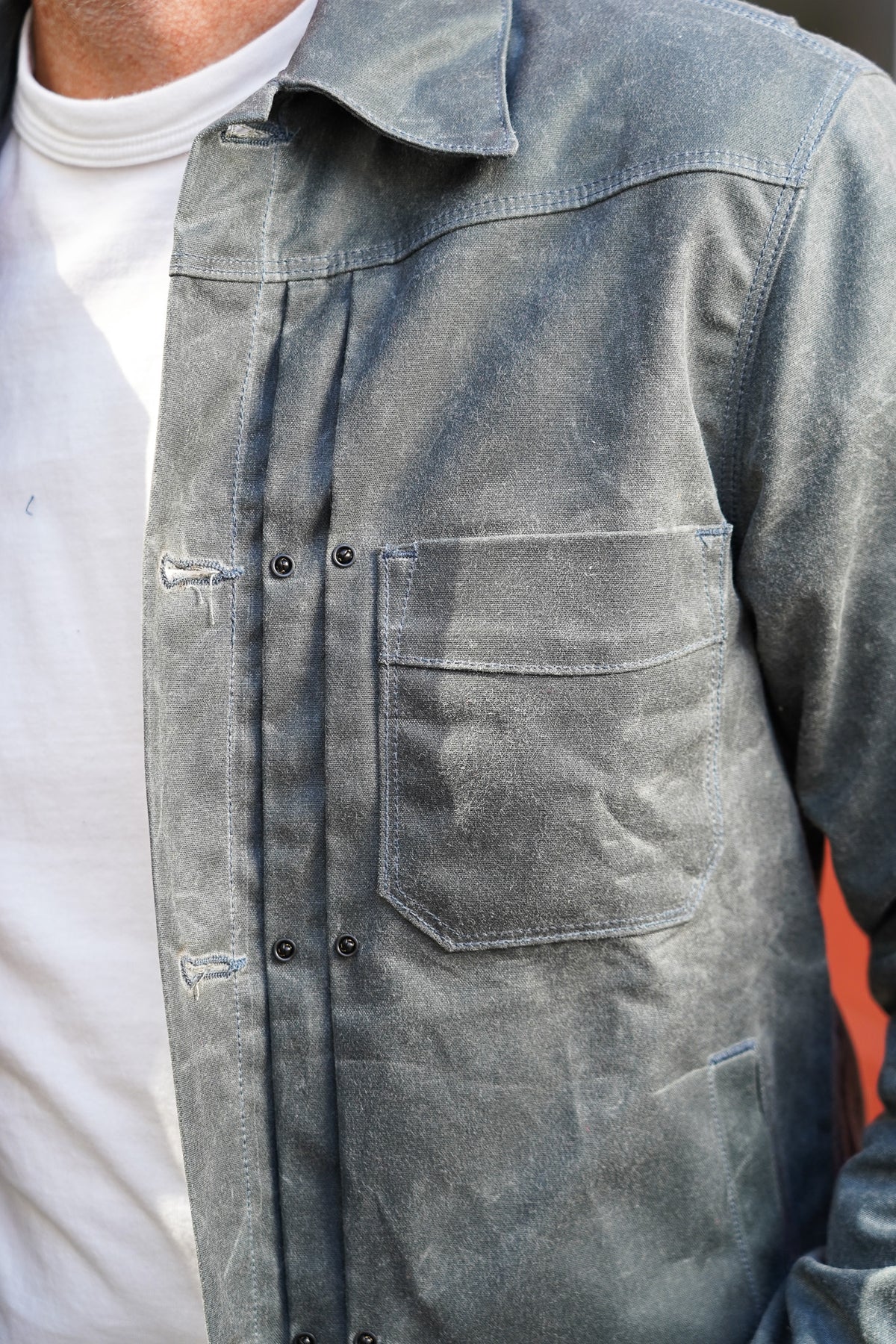 Freenote Cloth RJ-1 Riders Jacket Waxed Canvas - Charcoal