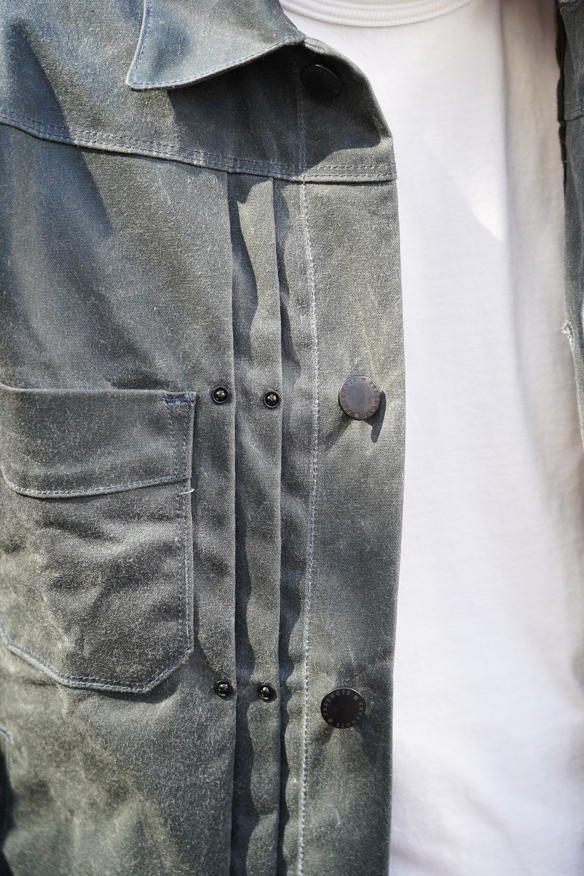 Freenote Cloth RJ-1 Riders Jacket Waxed Canvas - Charcoal