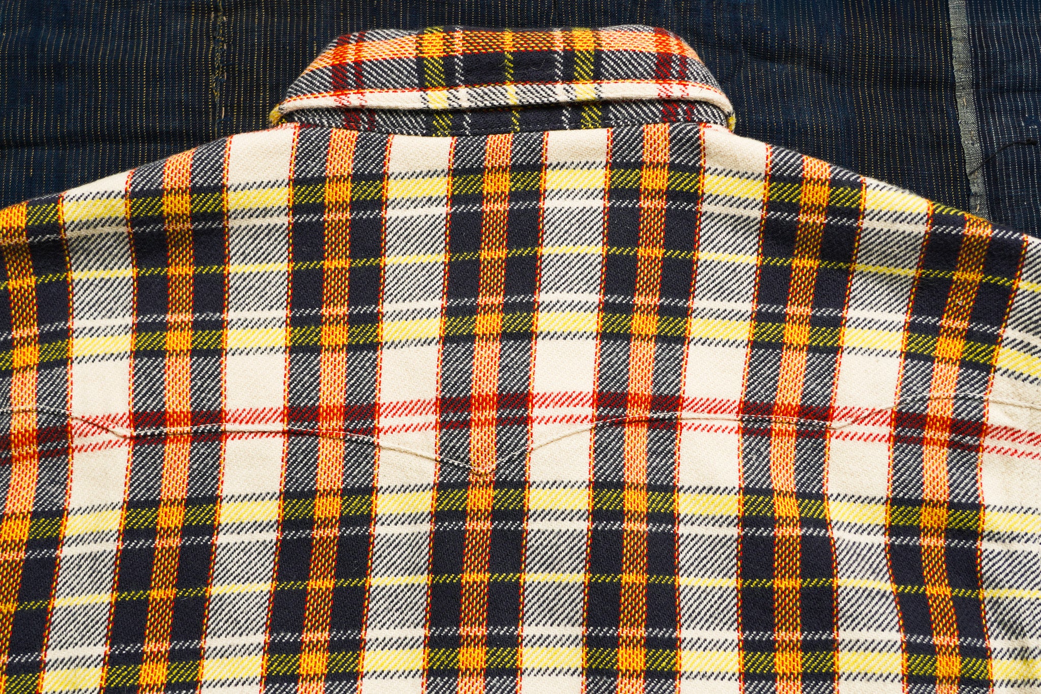 The Flat Head FN-SNW-014L Check Flannel Western Shirt - Ivory