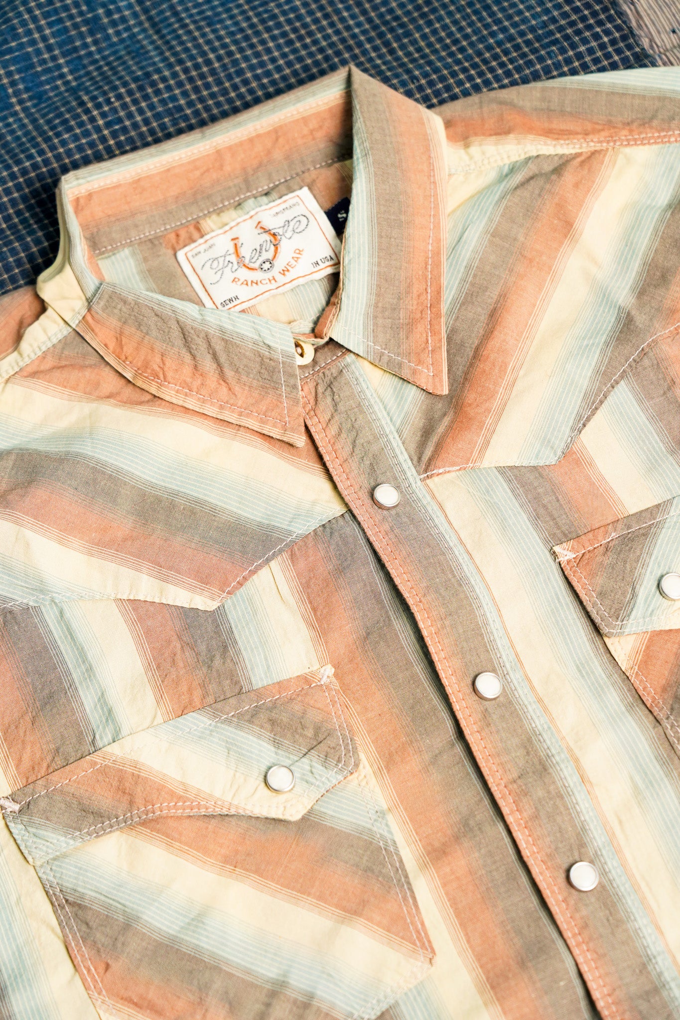 Freenote Cloth Calico Western Shirt - S/S Dusty Desert Stripe
