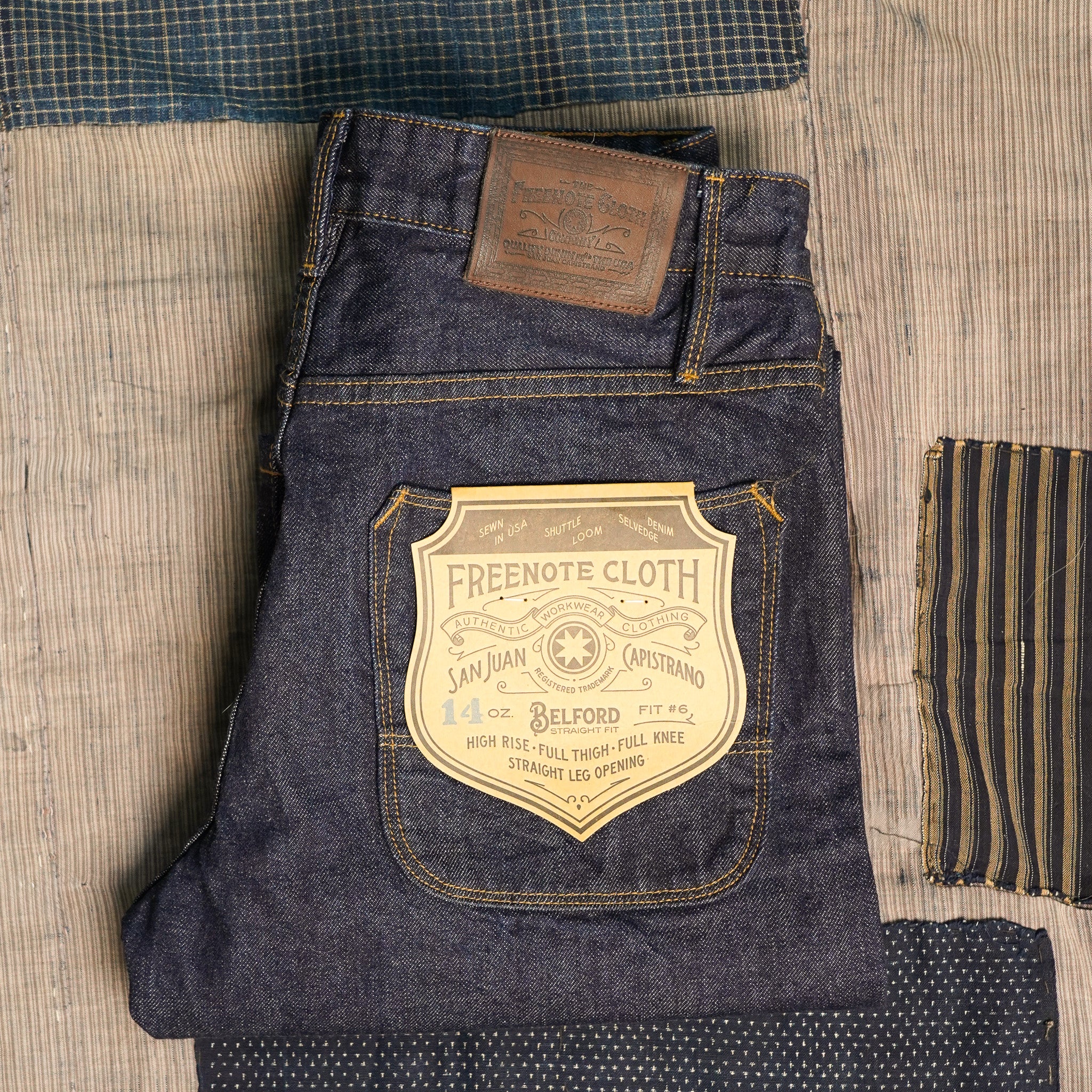 Freenote Cloth Belford Straight Cut - 14oz 50s Indigo Rinsed