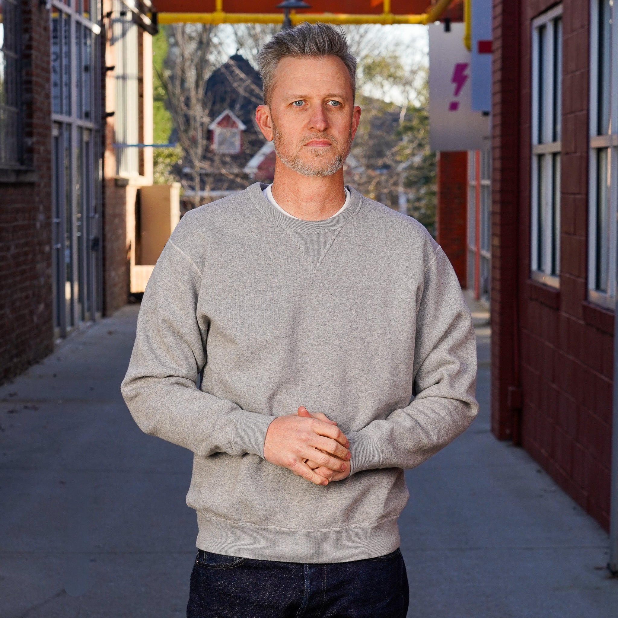 The Flat Head FN-SWC-301 Loopwheel Crewneck Sweatshirt - Grey