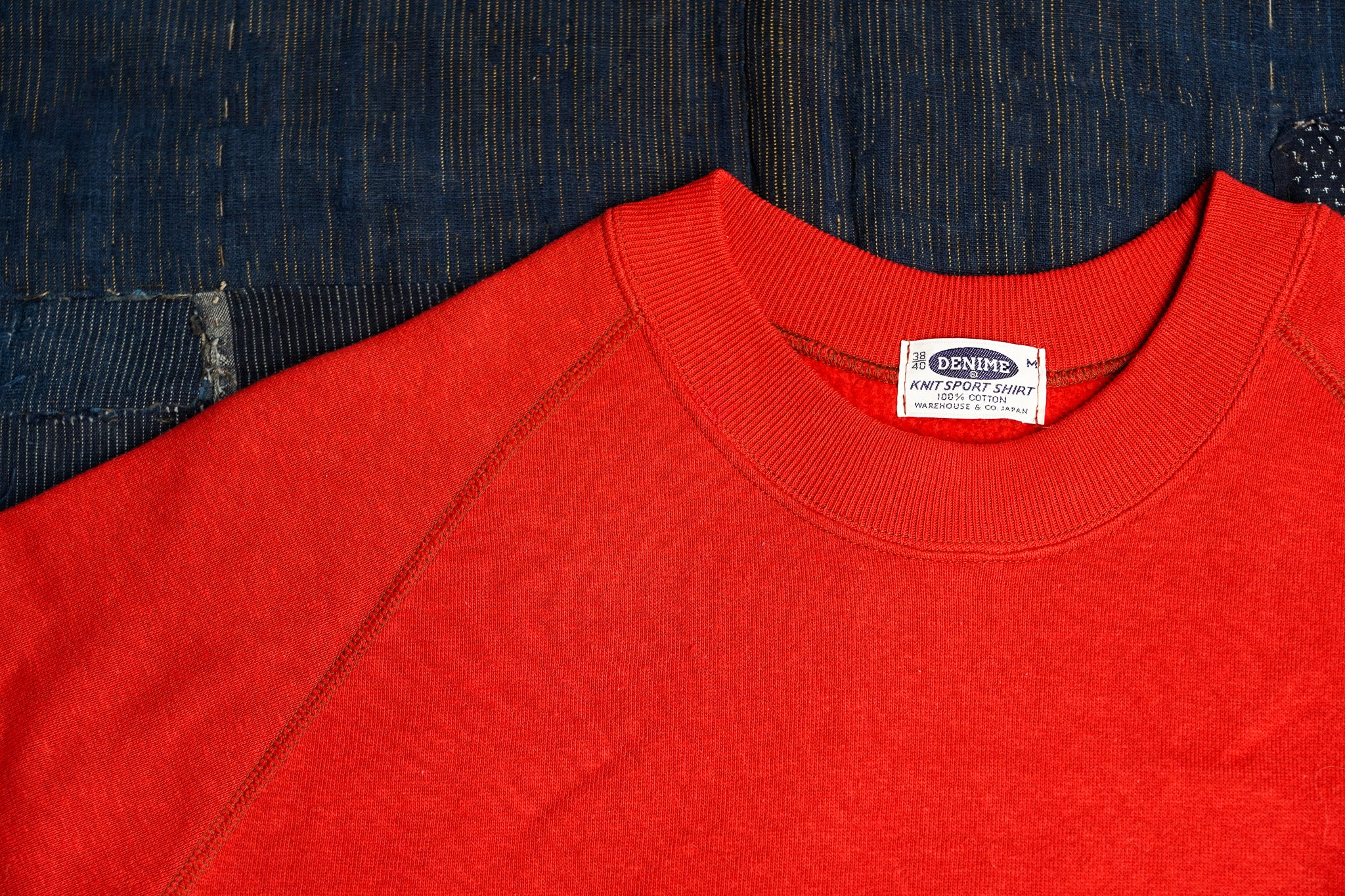 Denime Lot 261 - Four Needle Raglan Crew Neck Sweatshirt - Red