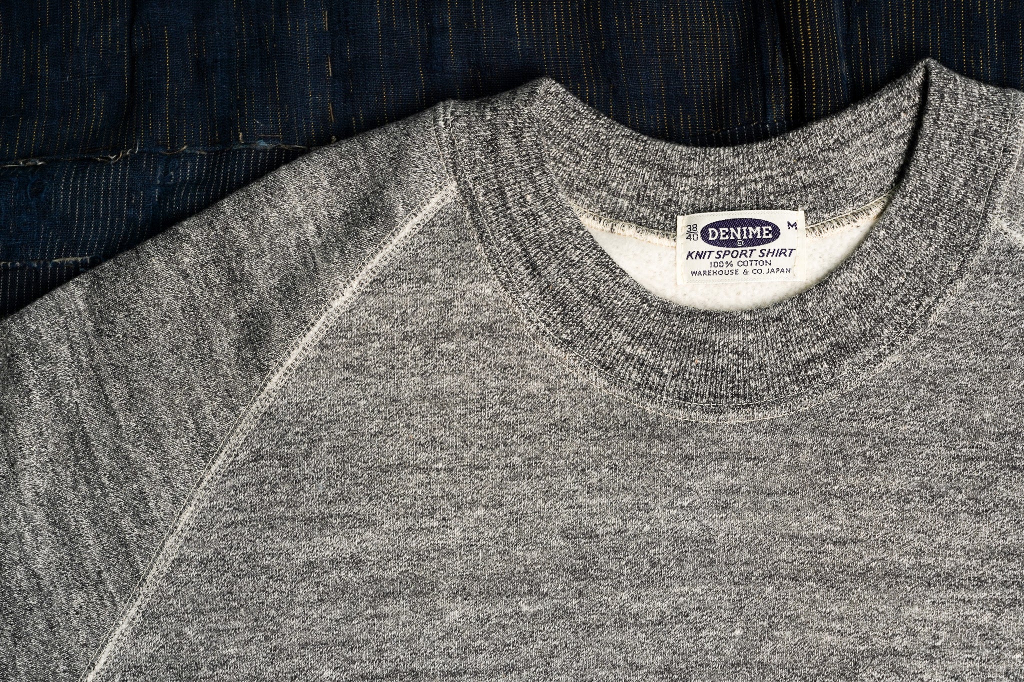 Denime Lot 261 - Four Needle Raglan Crew Neck Sweatshirt - Dark Grey