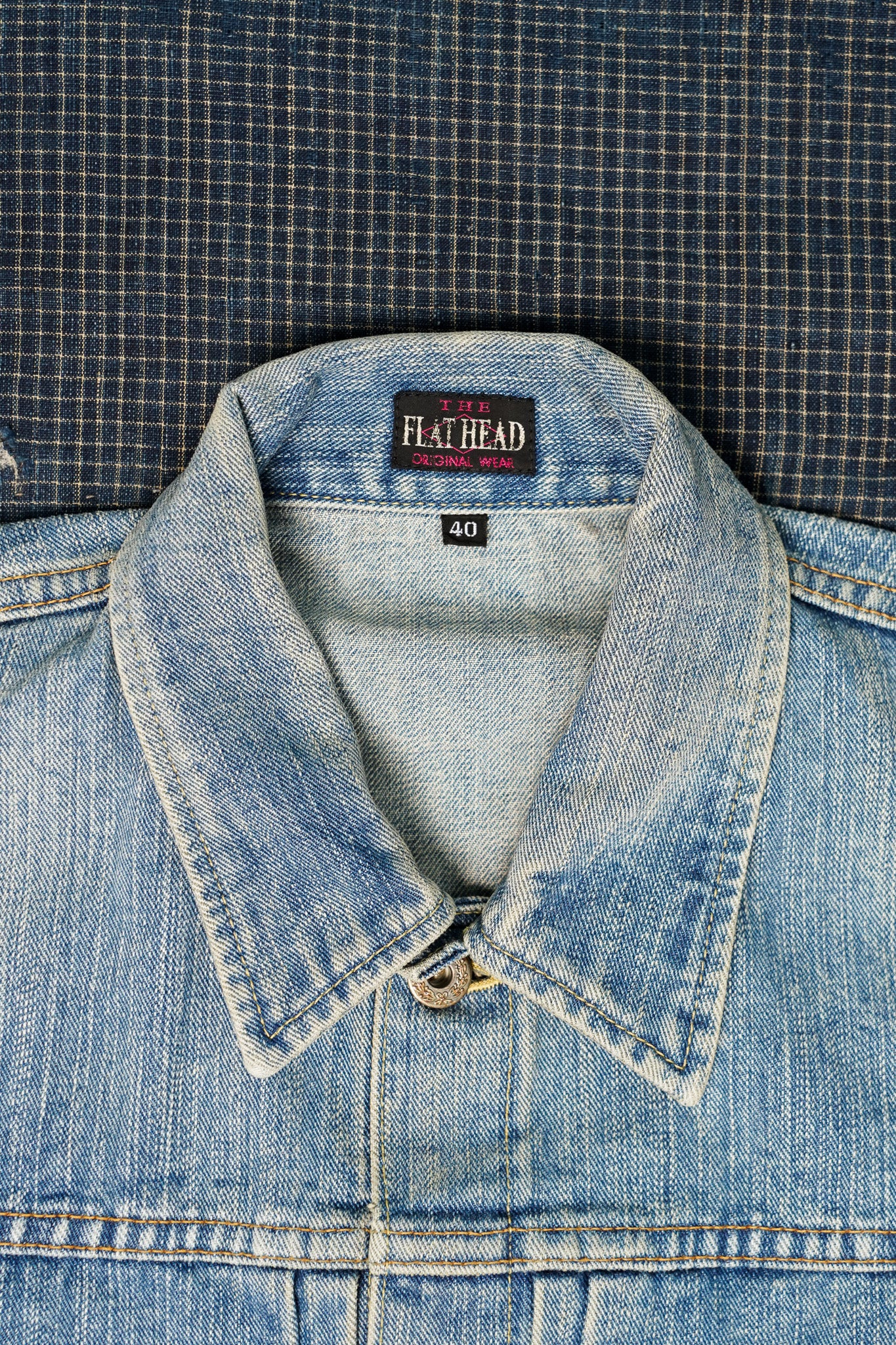 The Flat Head FN-OJ-D101C 14.5oz Left Hand Twill 40's Style Type 1 Denim Jacket - Real Aging
