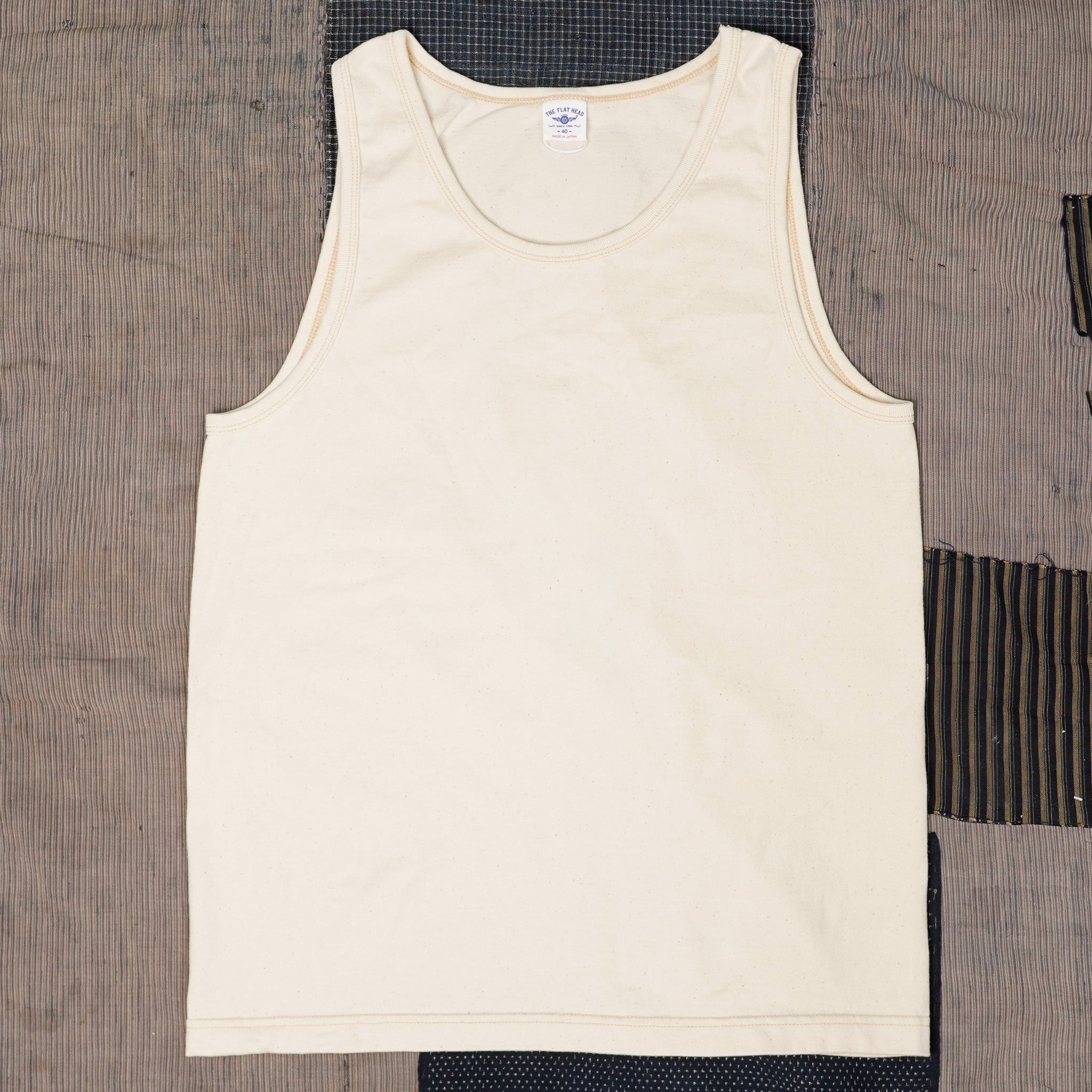 The Flat Head FN-TST-002 9oz Heavyweight Tank Top - Natural