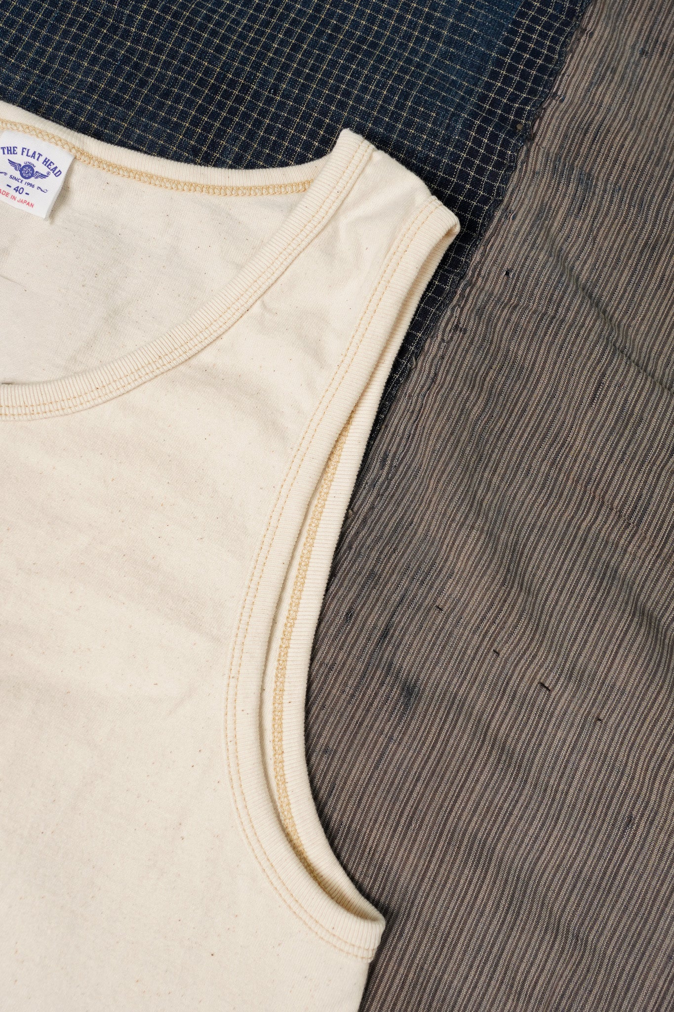 The Flat Head FN-TST-002 9oz Heavyweight Tank Top - Natural