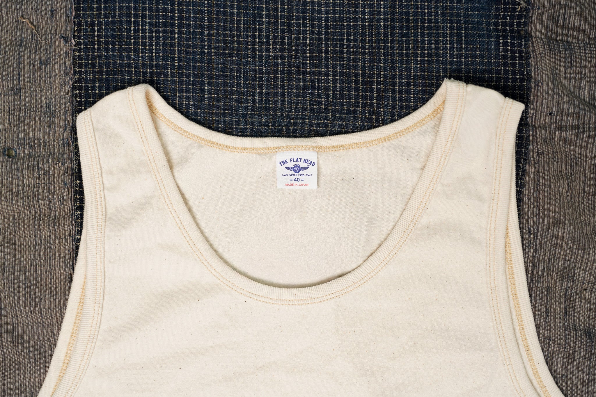 The Flat Head FN-TST-002 9oz Heavyweight Tank Top - Natural
