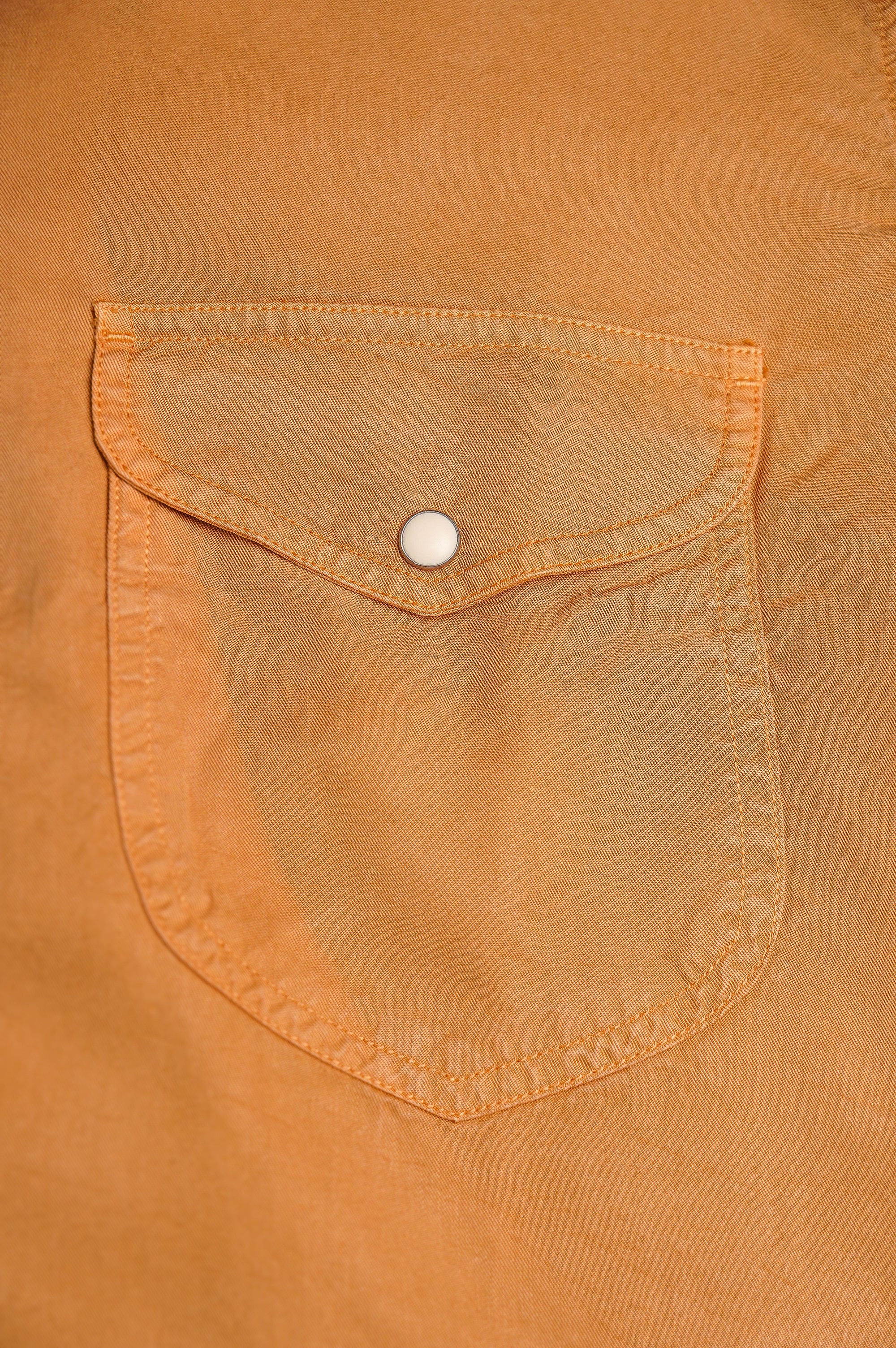 Wythe Tencel Gabardine Pearlsnap Shirt - Apricot