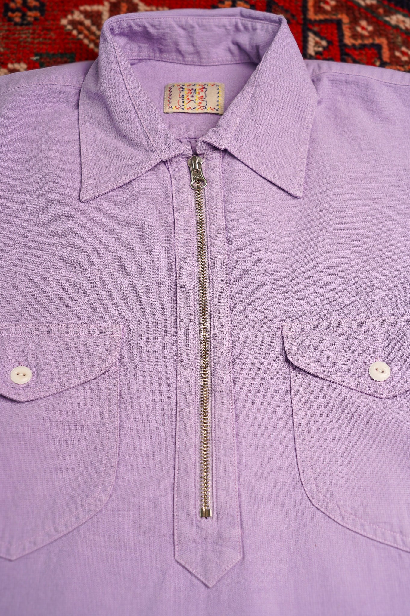 Wythe Airtex Half Zip Shirt - Hazy Purple