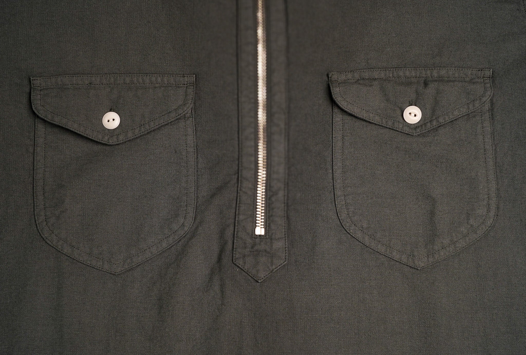 Wythe Airtex Half Zip Shirt - Faded Black