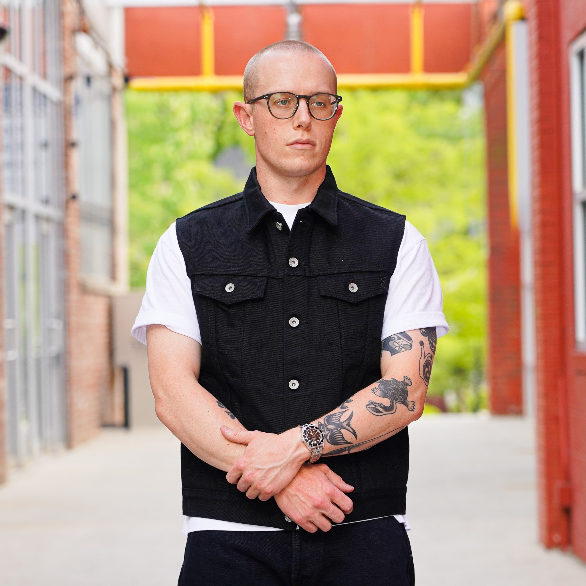 Iron Heart IH-9526V 21oz Non-Fade Denim Type III Vest - Superblack