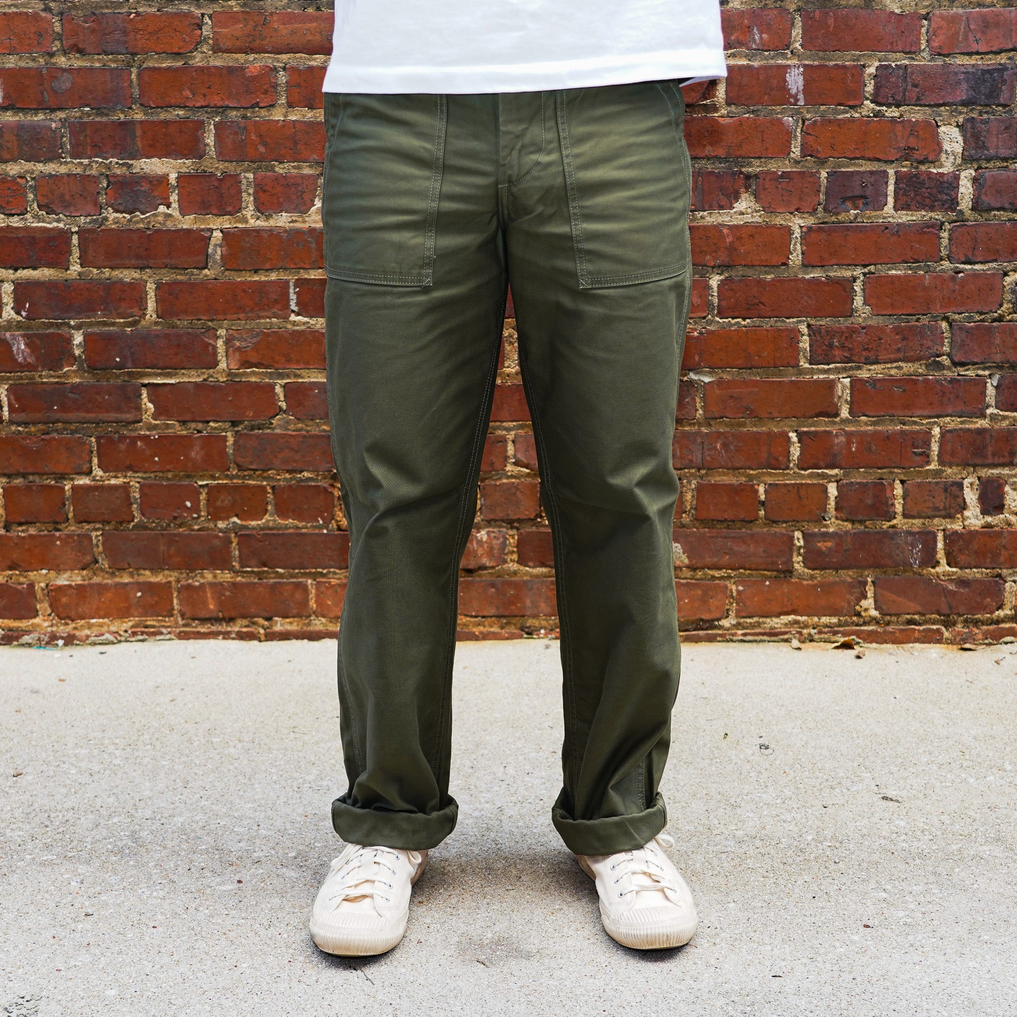 Iron Heart IH-744-GRN 10oz Back Sateen Baker Pants - Army Green
