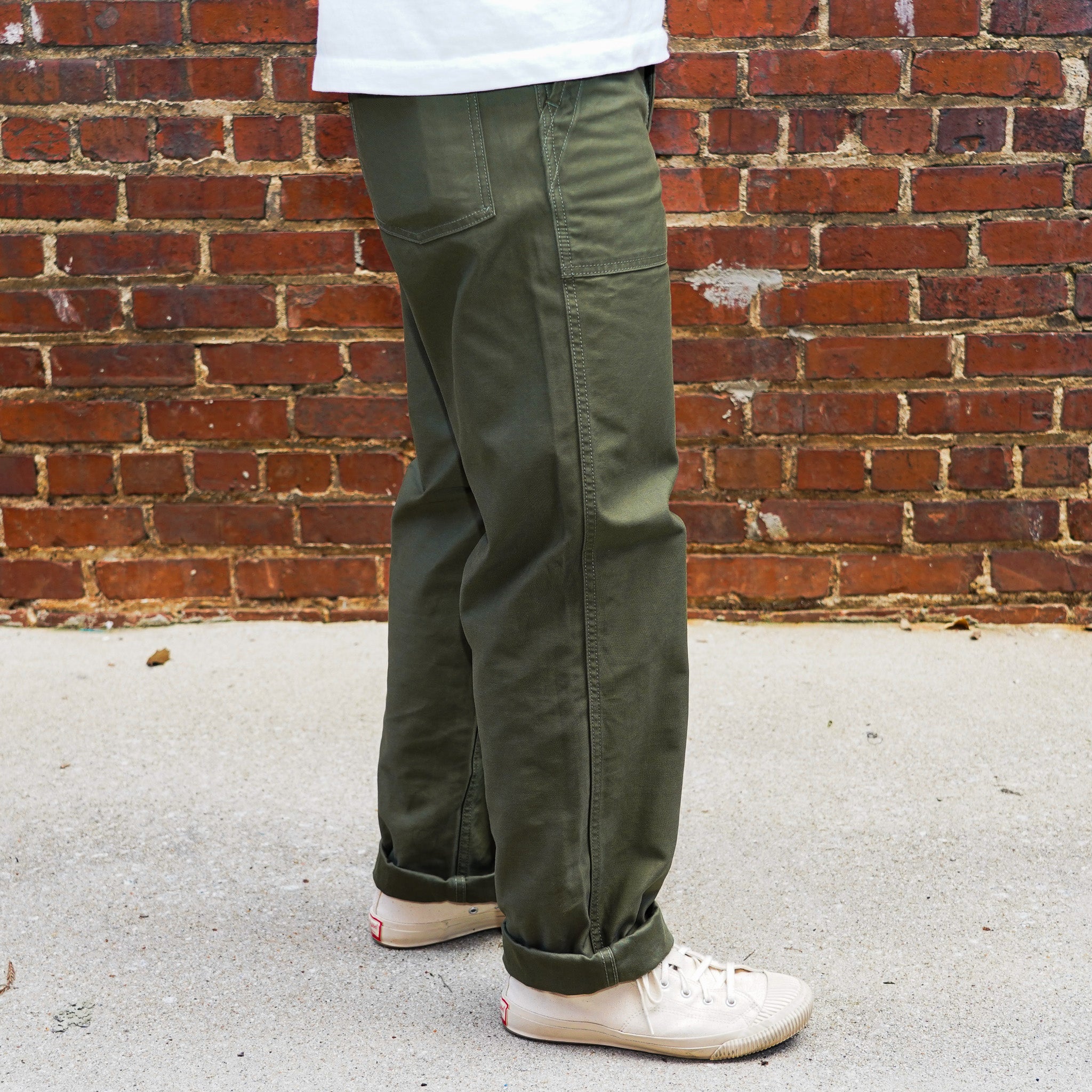 Iron Heart IH-744-GRN 10oz Back Sateen Baker Pants - Army Green