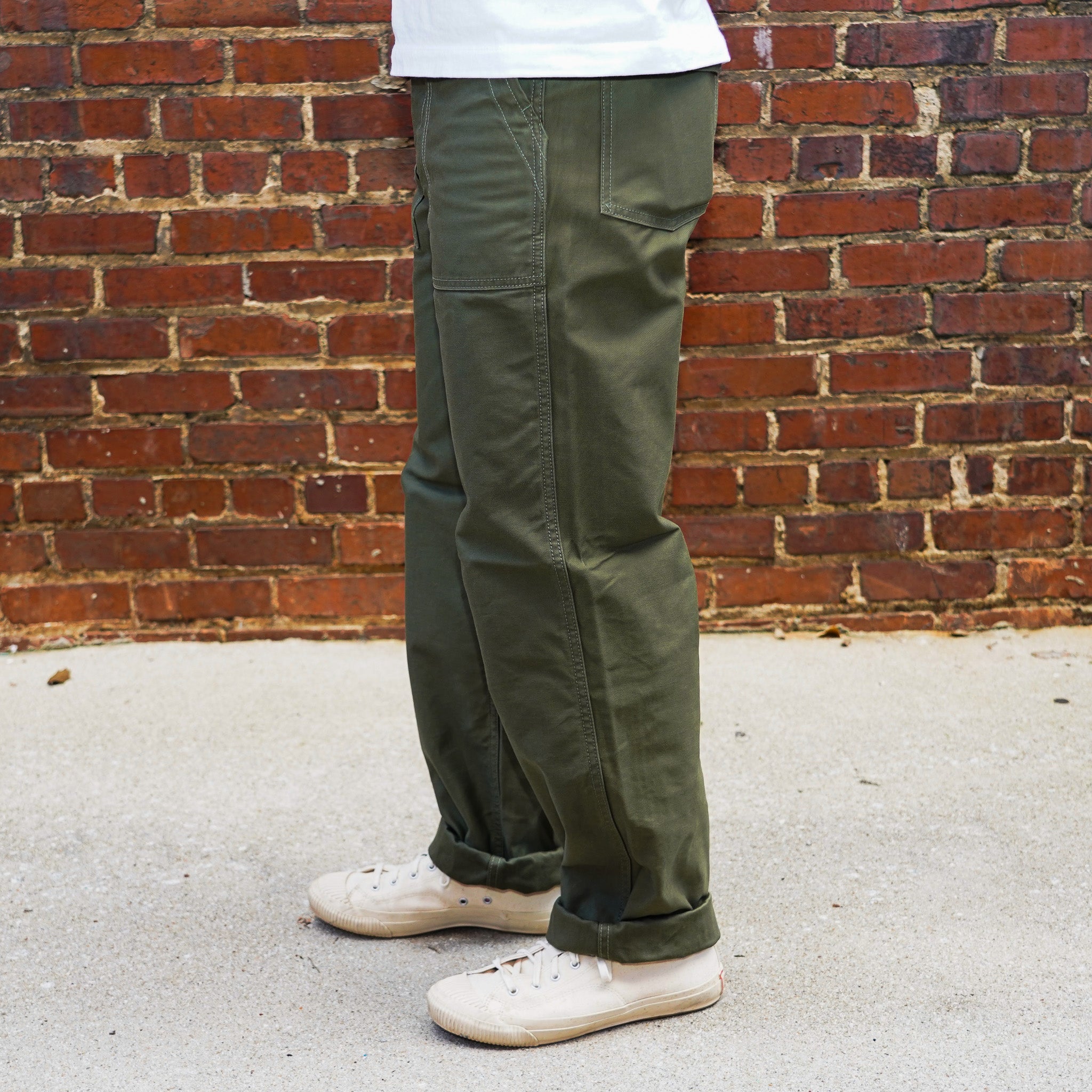 Iron Heart IH-744-GRN 10oz Back Sateen Baker Pants - Army Green