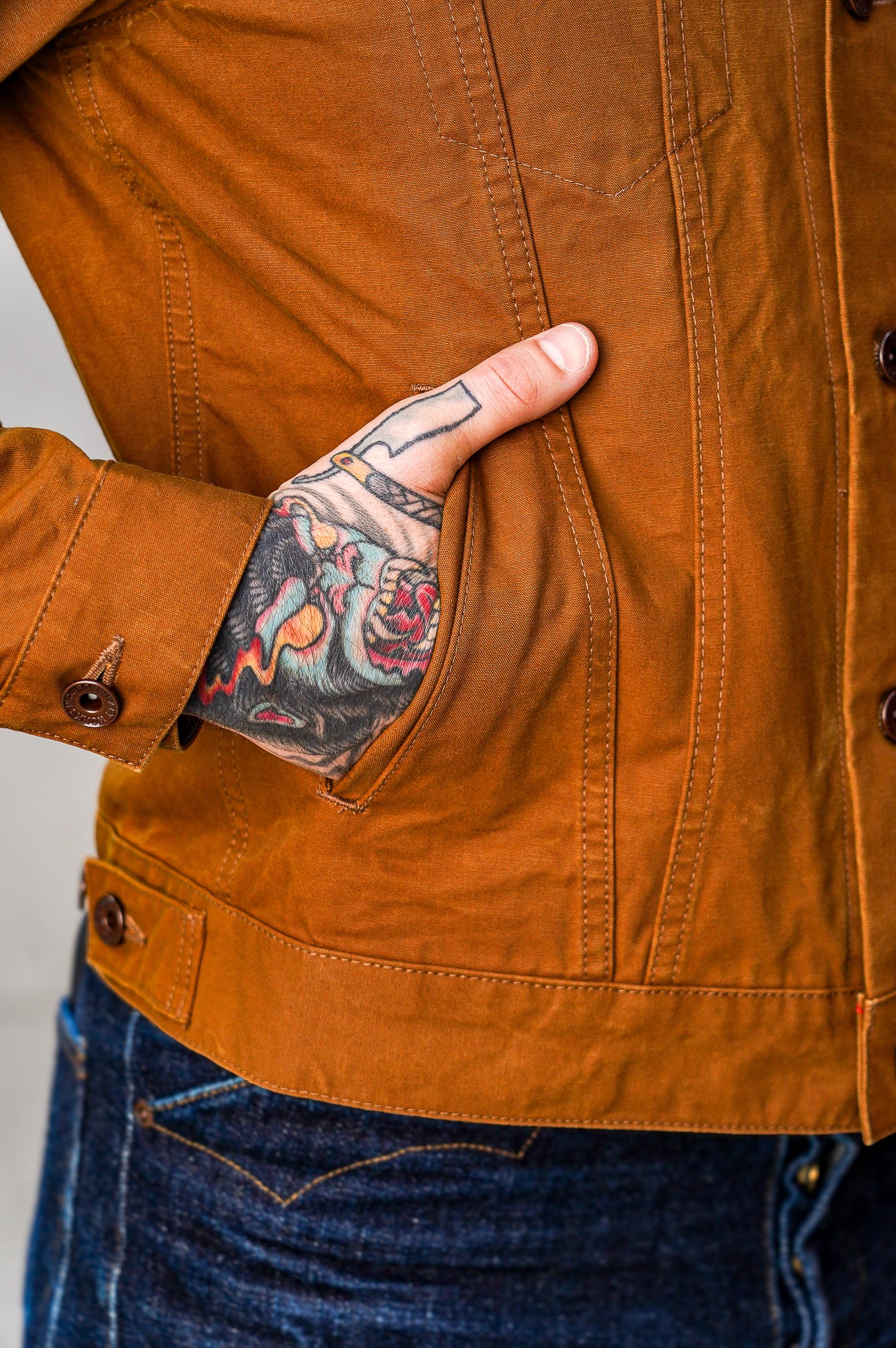 Iron Heart IHJ-147-BRN 9oz Canvas Type III Jacket - Brown
