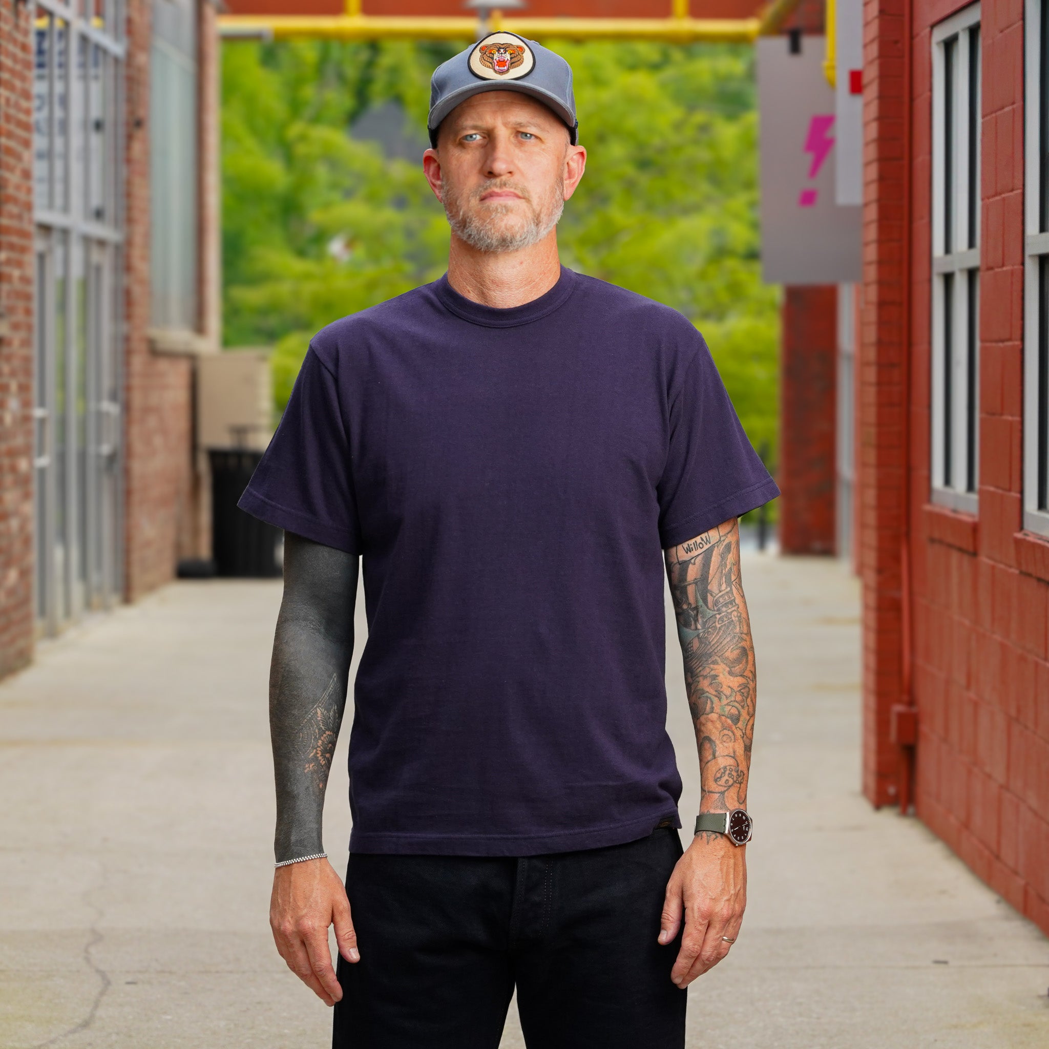 Iron Heart IHT-1610L-NVY 6.5oz Loopwheel Crew Neck T-Shirt (Longer Body) - Navy
