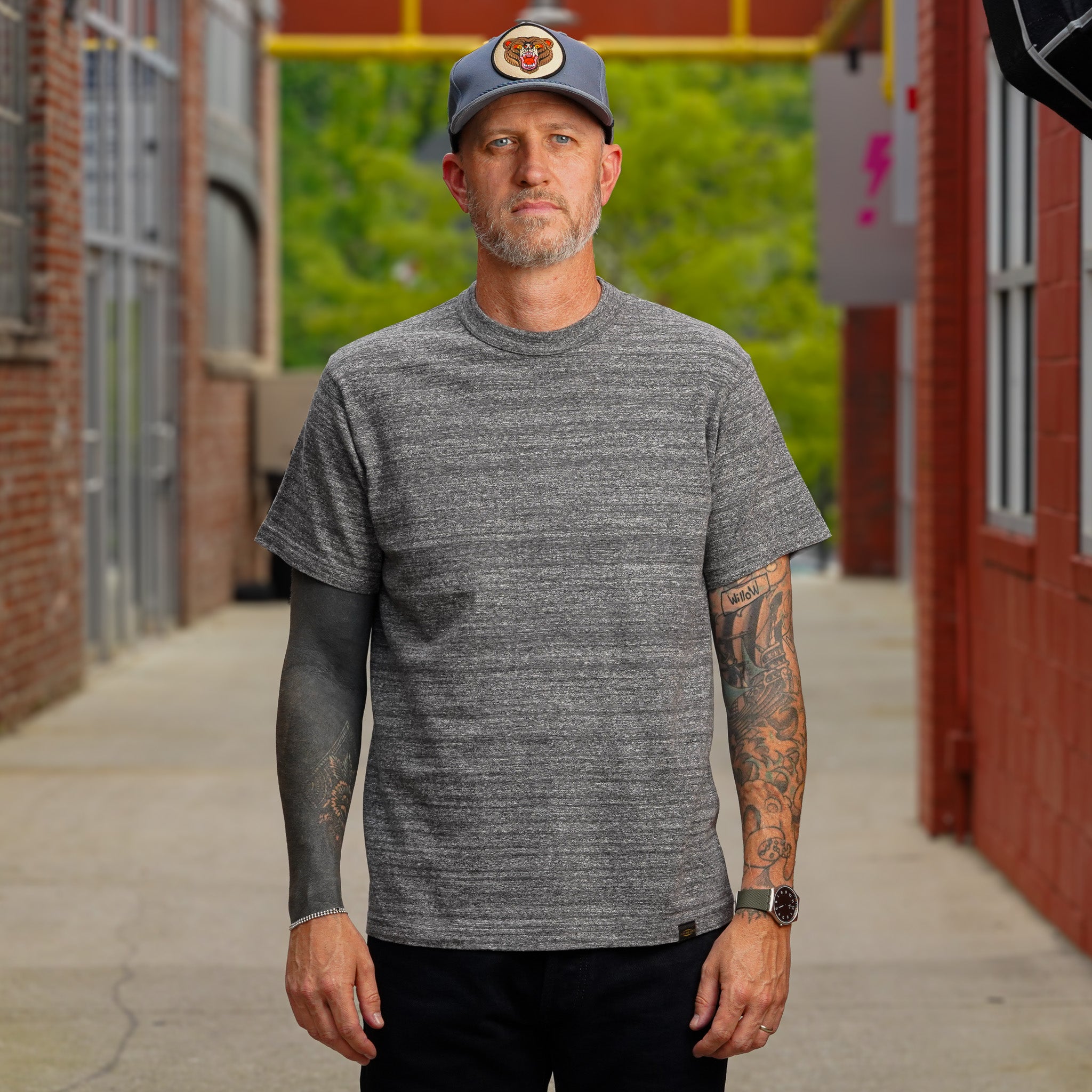 Iron Heart IHT-1610L-GRY 6.5oz Loopwheel Crew Neck T-Shirt (Longer Body) - Grey