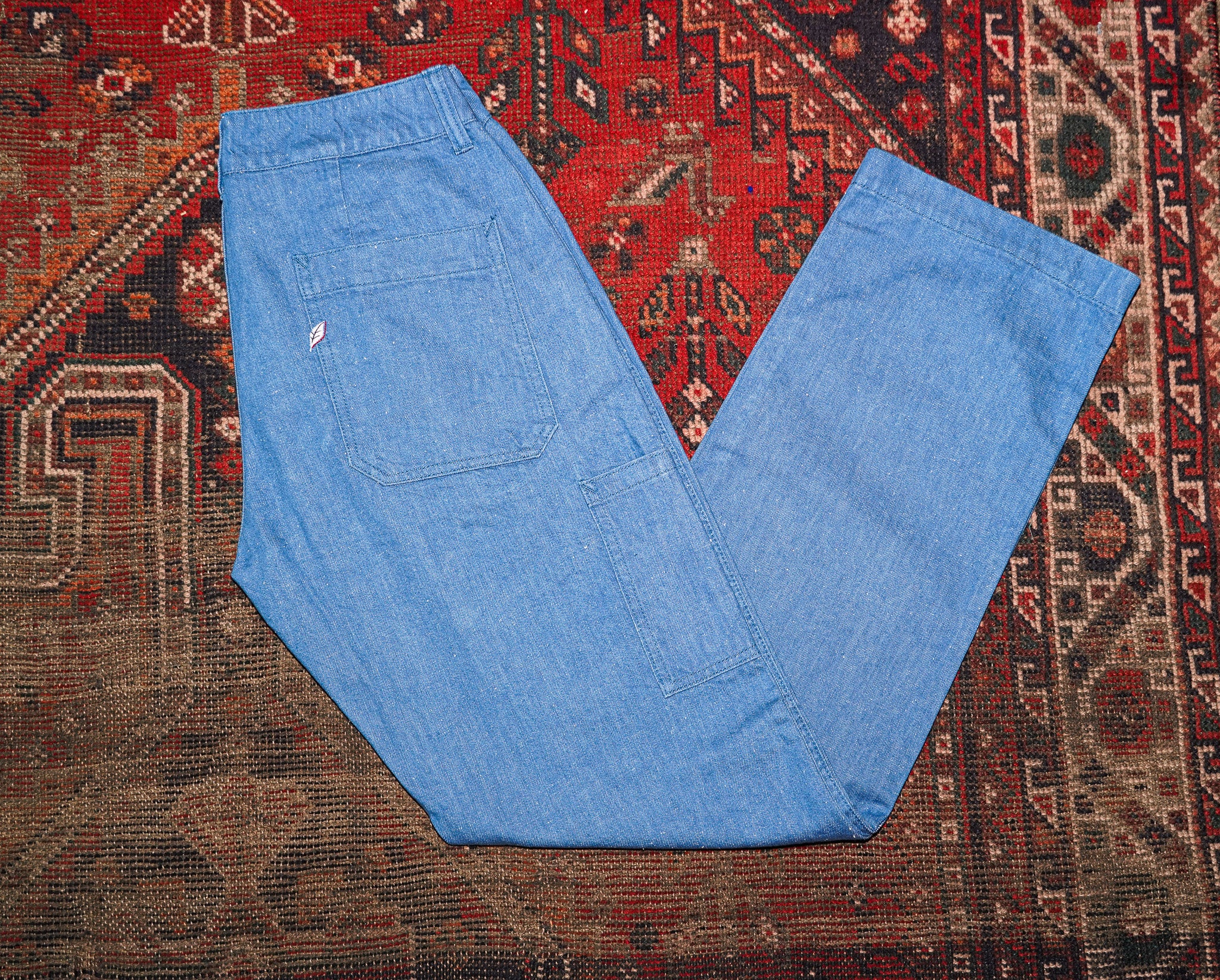 Pure Blue Japan LP-1191-L 10oz Double Pocket Worker Pants - Light Indigo