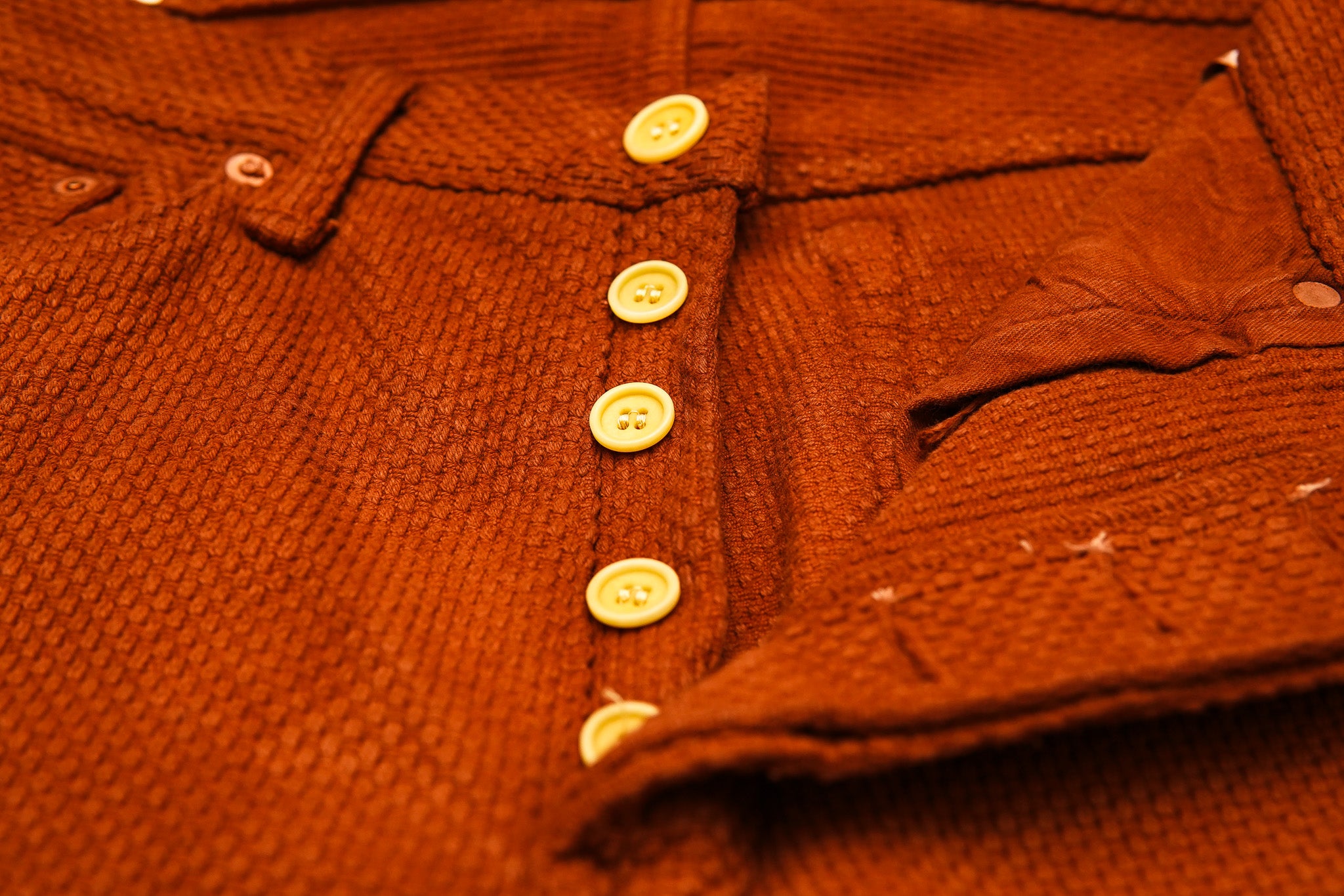 Studio D'Artisan 1914W Amami Oshima Mud-Dyed Sashiko Jeans - Brown