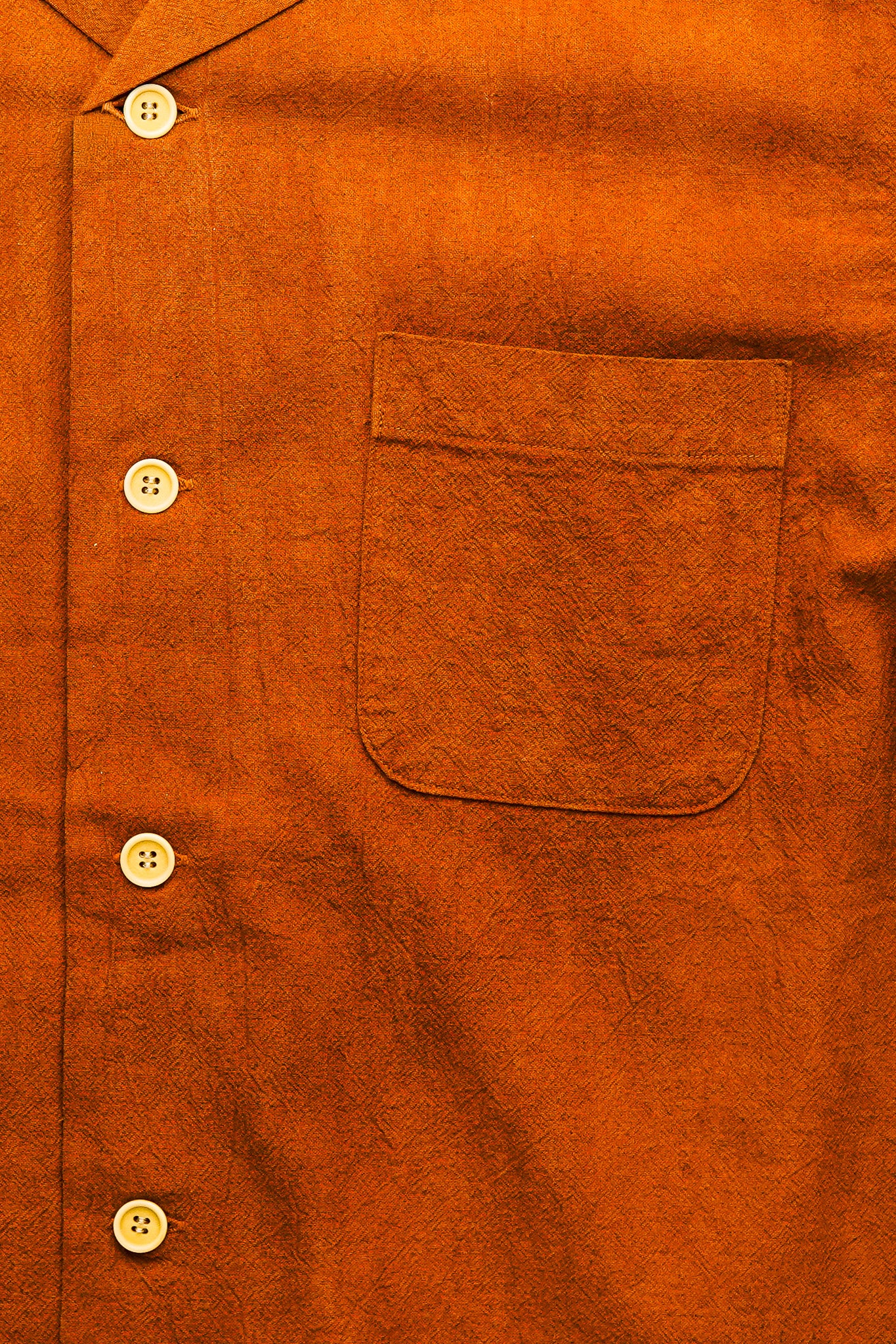 Studio D'Artisan 5739 Cotton/Linen Amami-Dorozome Mud-Dyed Shirt - Light Brown