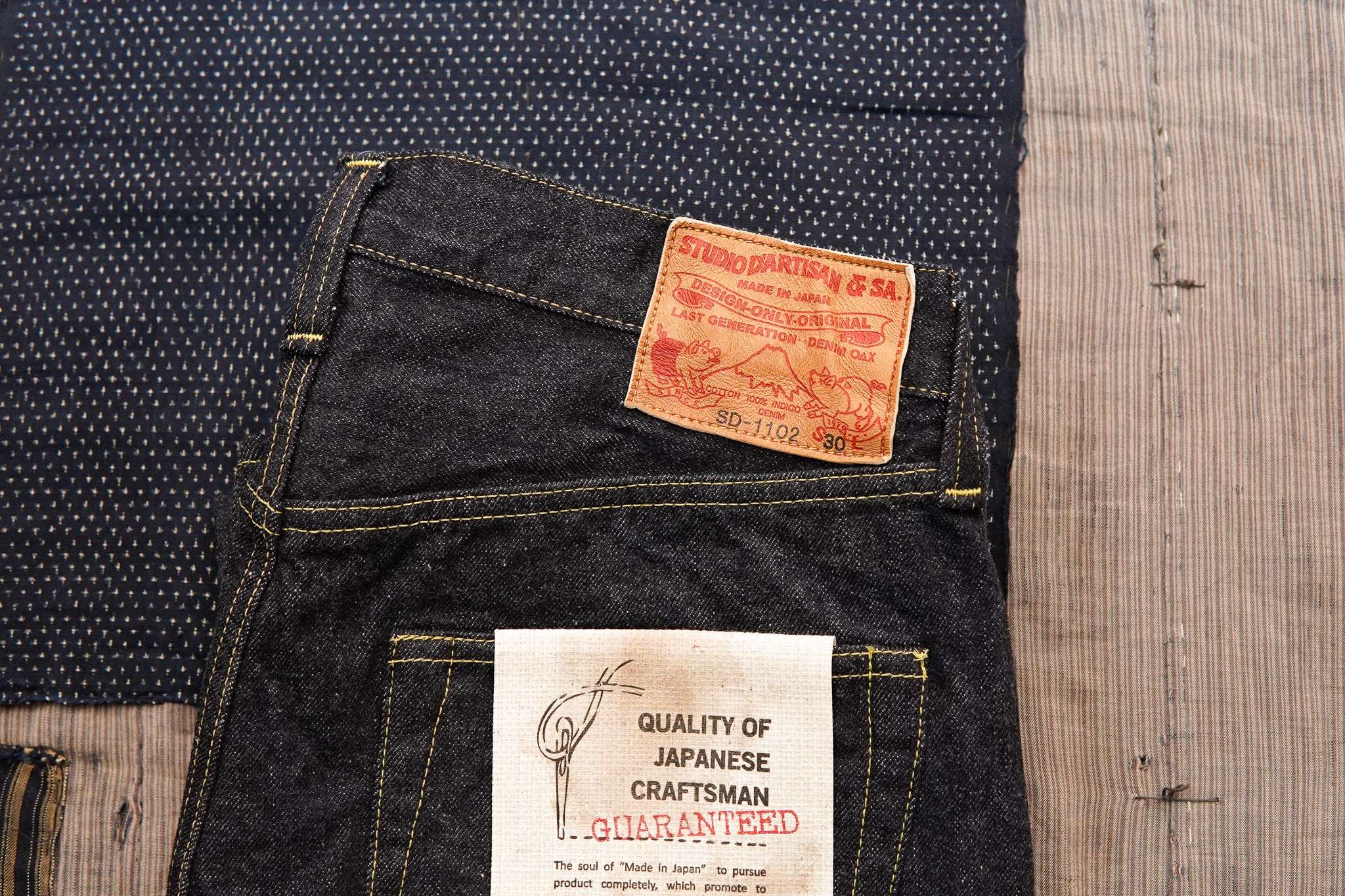 Studio D'Artisan SD-1102W Ishikawadai Loose Fit Indigo Selvedge Denim - One Washed