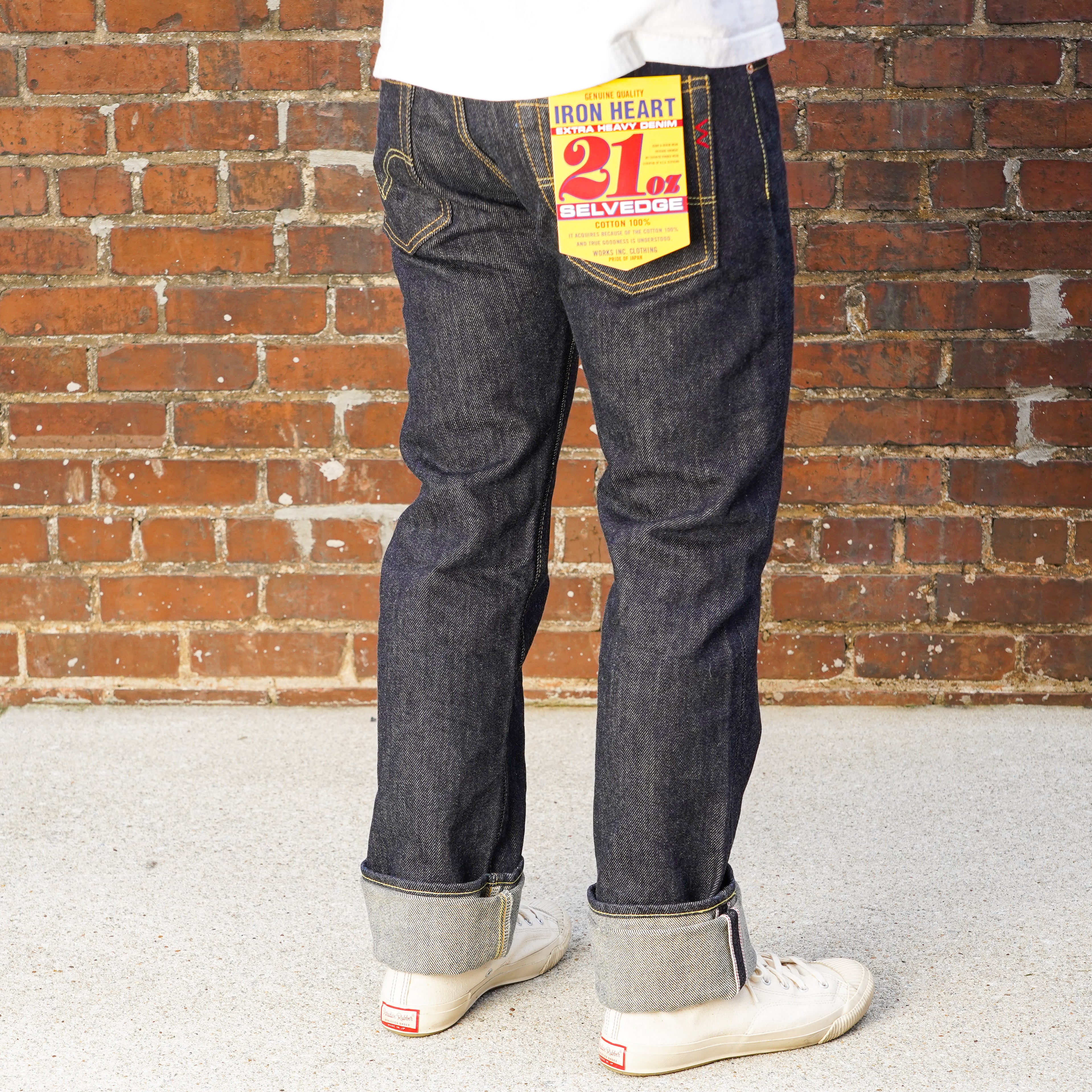 Iron Heart IH-666S-21 21oz Selvedge Denim Slim Straight Cut Jeans - Indigo