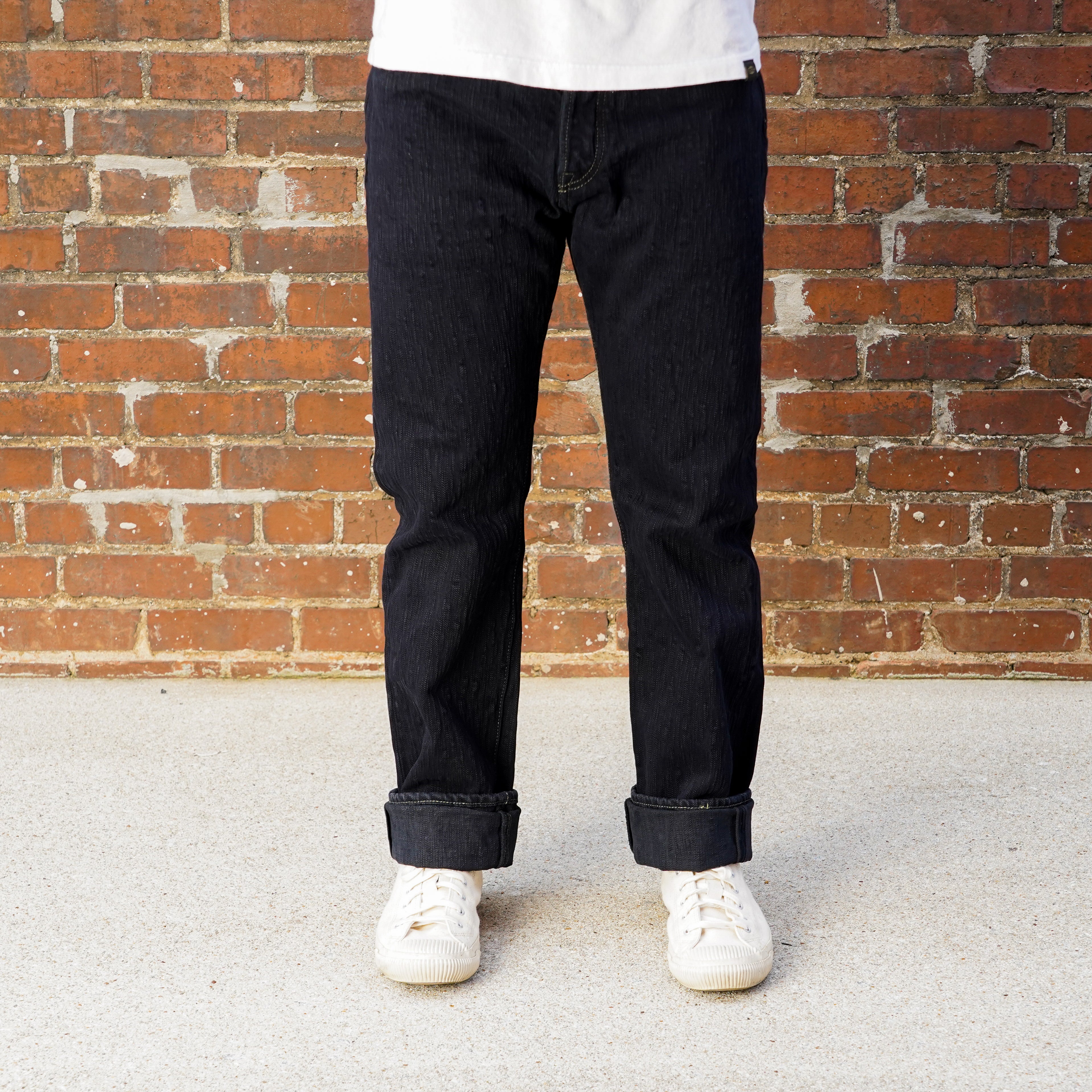 Iron Heart IH-888S-SLBod 16oz Slubby Selvedge Denim Relaxed Tapered Cut Jeans - Indigo Overdyed Black