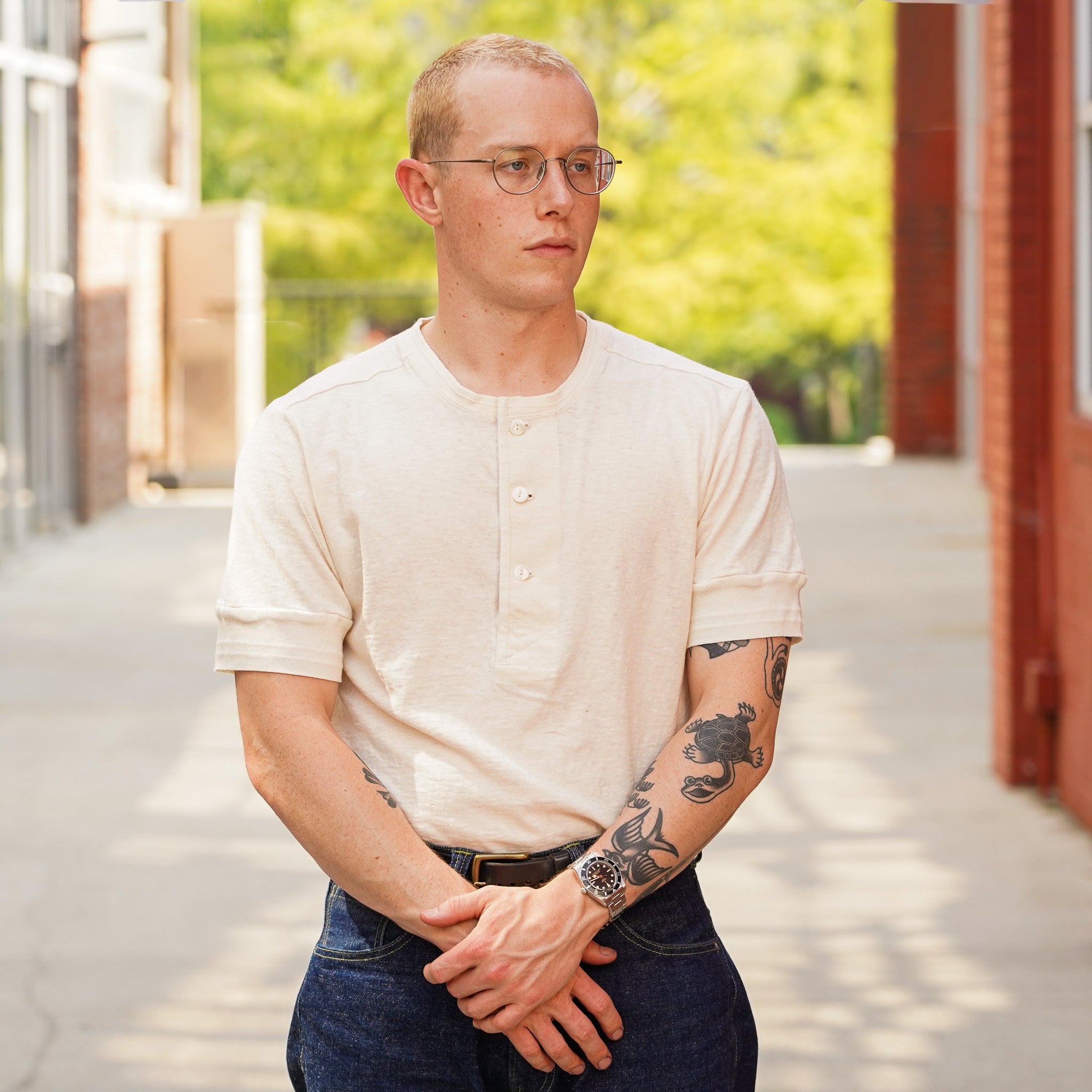Freenote Cloth Fairmont Loopwheel Henley - Natural