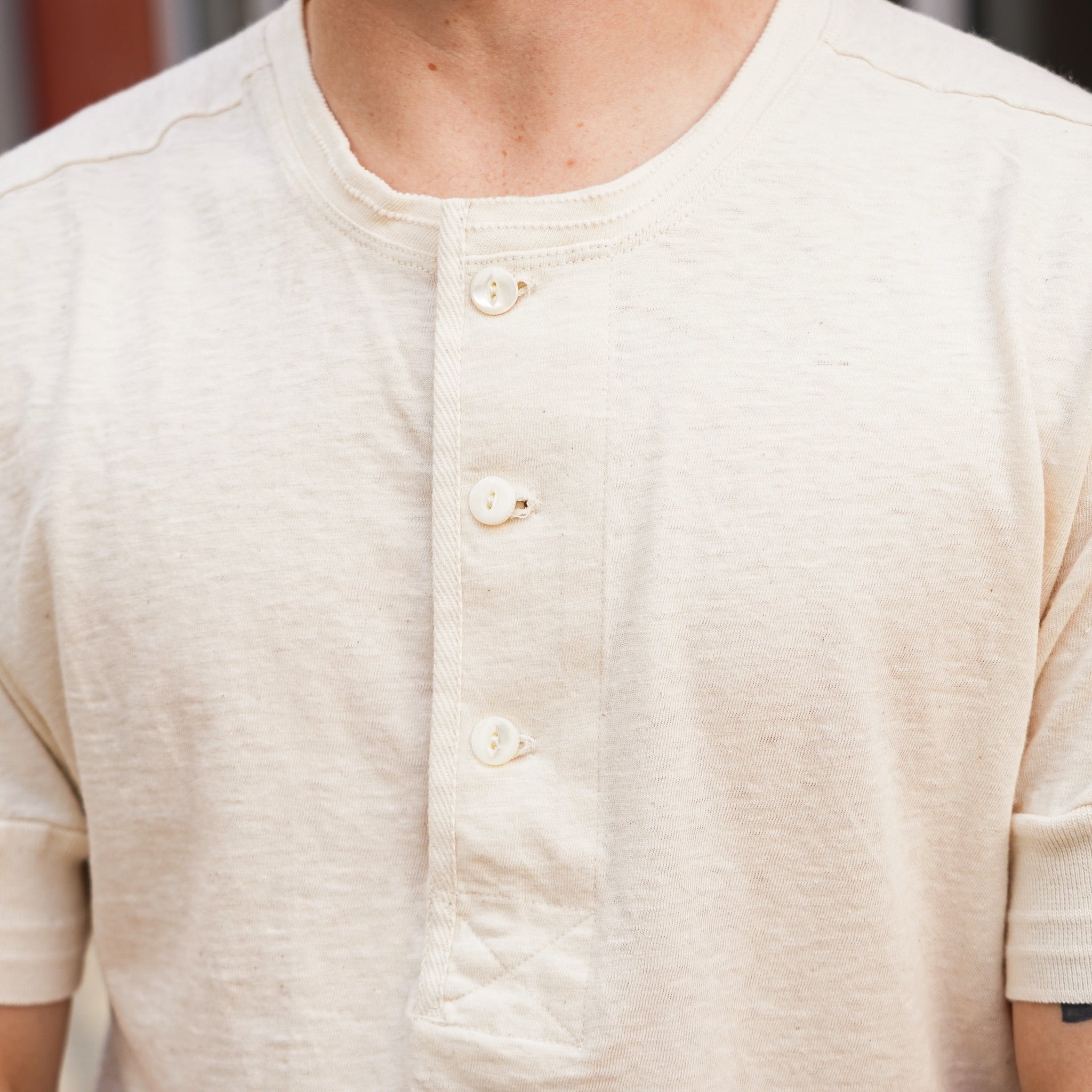 Freenote Cloth Fairmont Loopwheel Henley - Natural