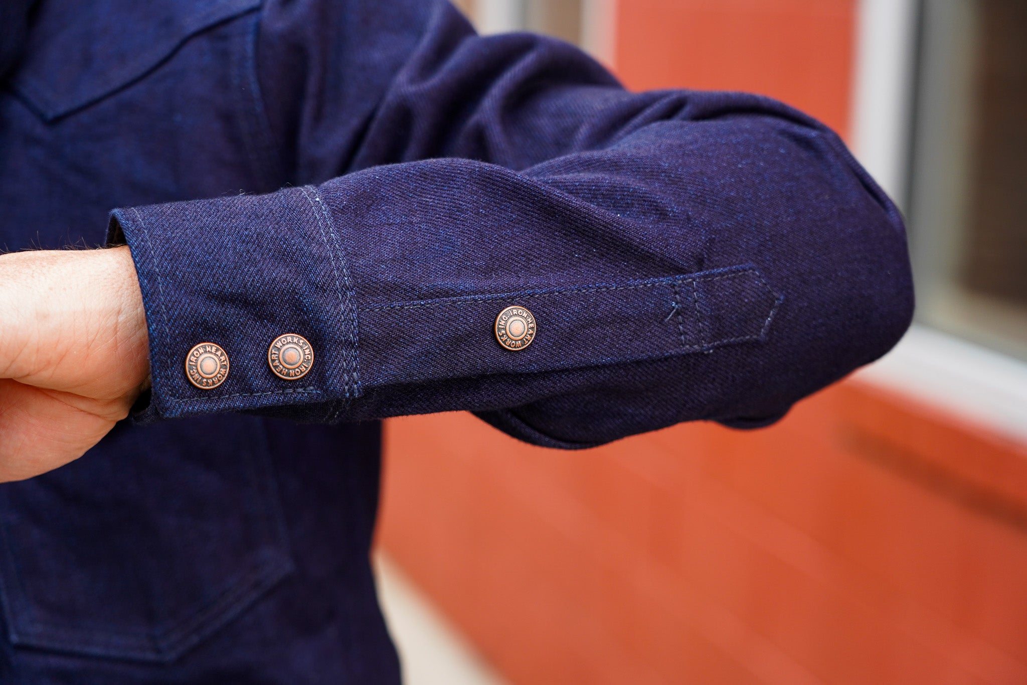 Iron Heart IHSH-409-IB 19oz Selvedge Denim CPO Shirt - Indigo/Black