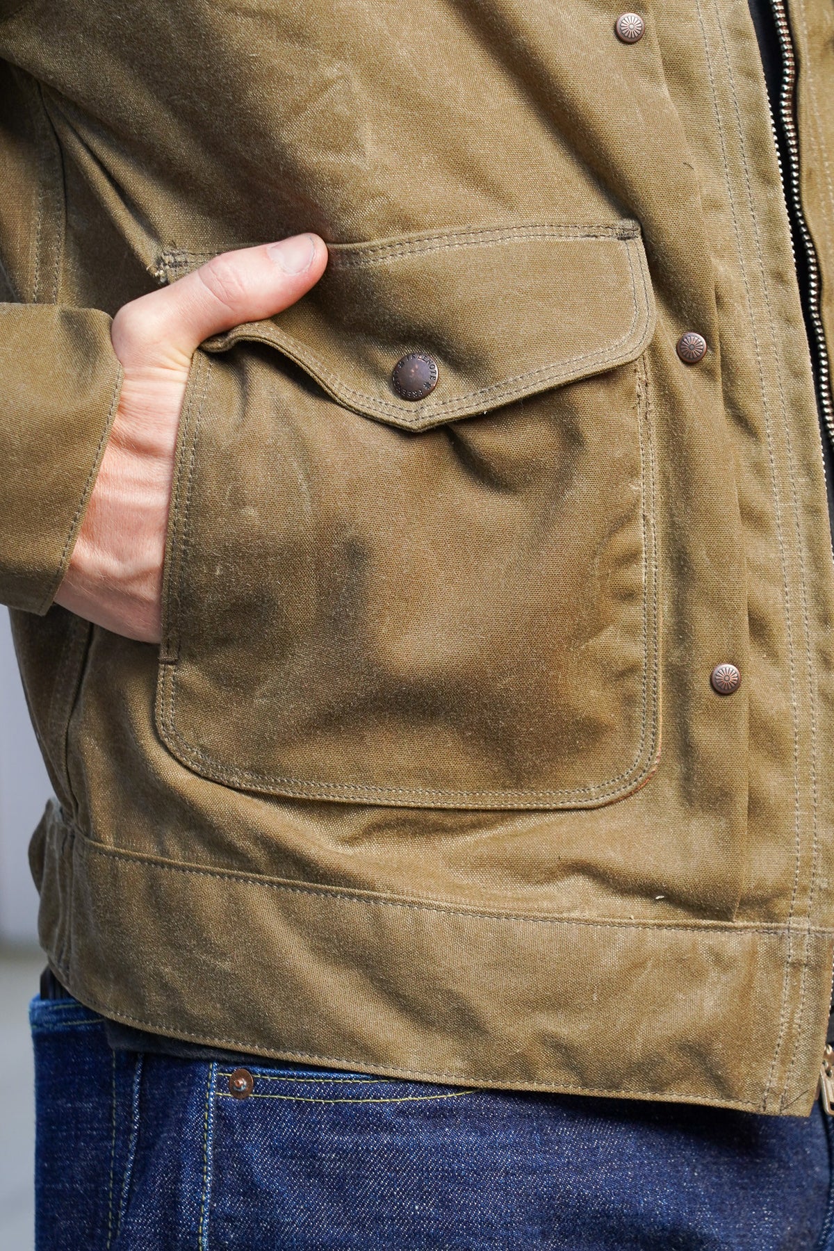 Freenote Cloth Faro 10oz Waxed Canvas Jacket - Tobacco