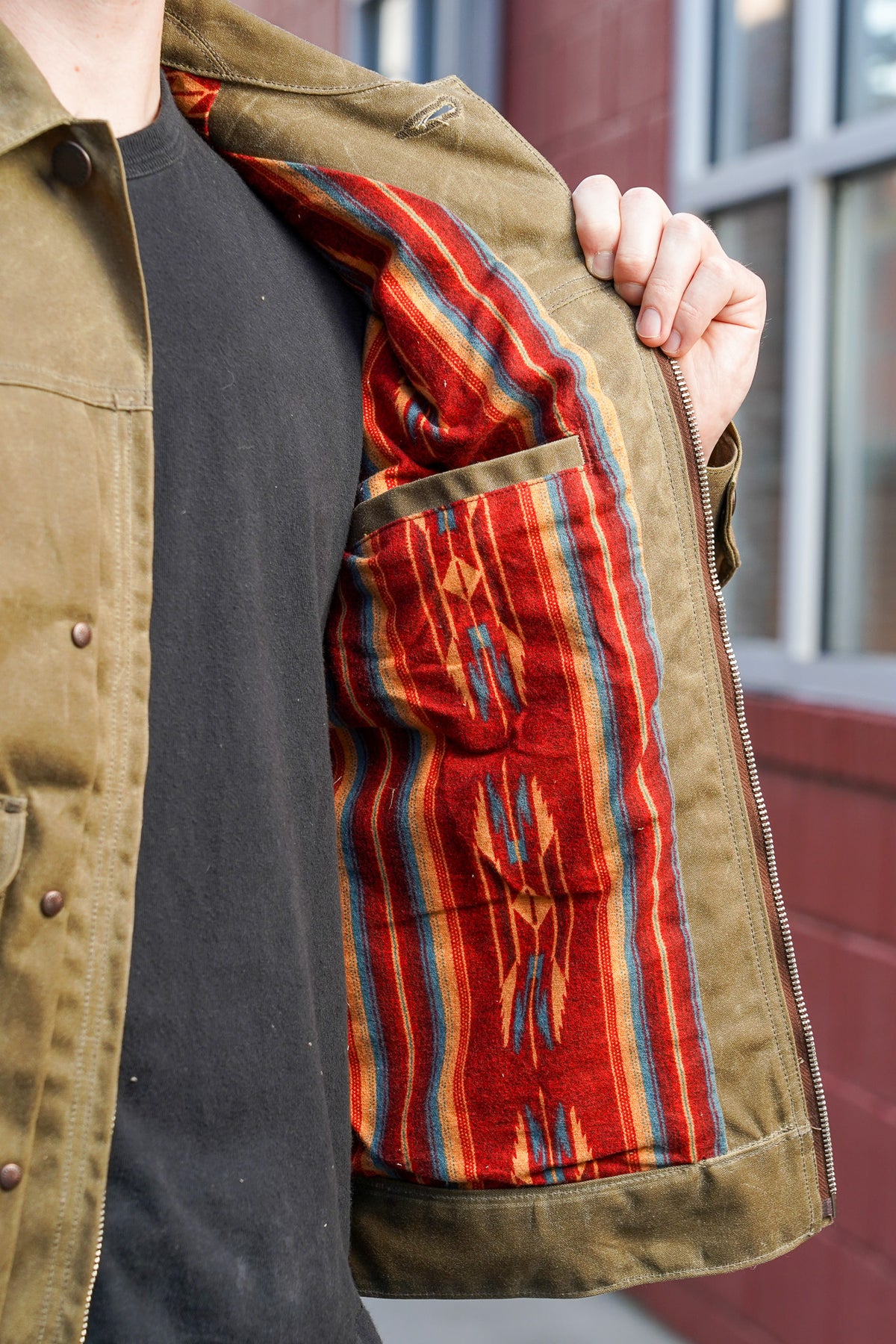 Freenote Cloth Faro 10oz Waxed Canvas Jacket - Tobacco