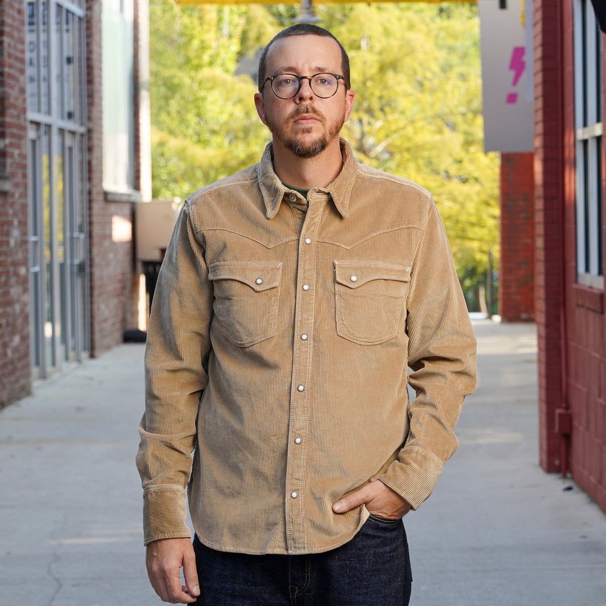 Freenote Cloth Calico Western Shirt - Tan Corduroy