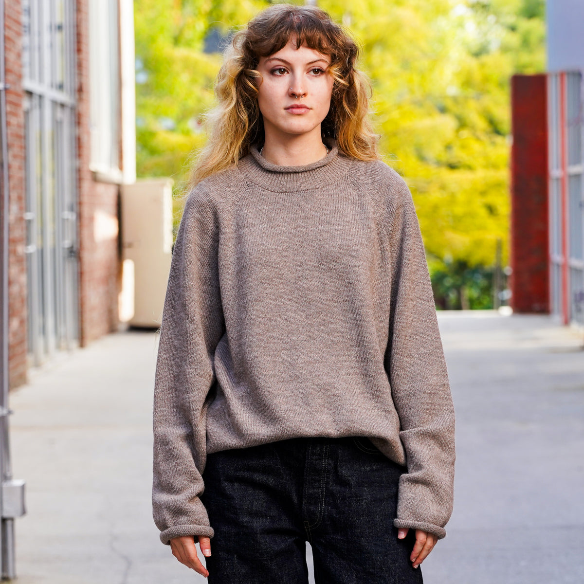 3sixteen Roll Neck Sweater - Sandstone Baby Alpaca
