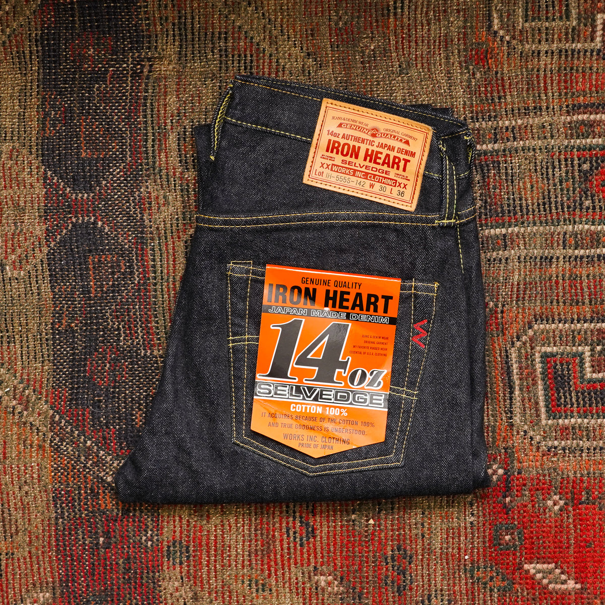 Iron Heart IH-555S-142 14oz Selvedge Denim Super Slim Cut Jeans - Indigo